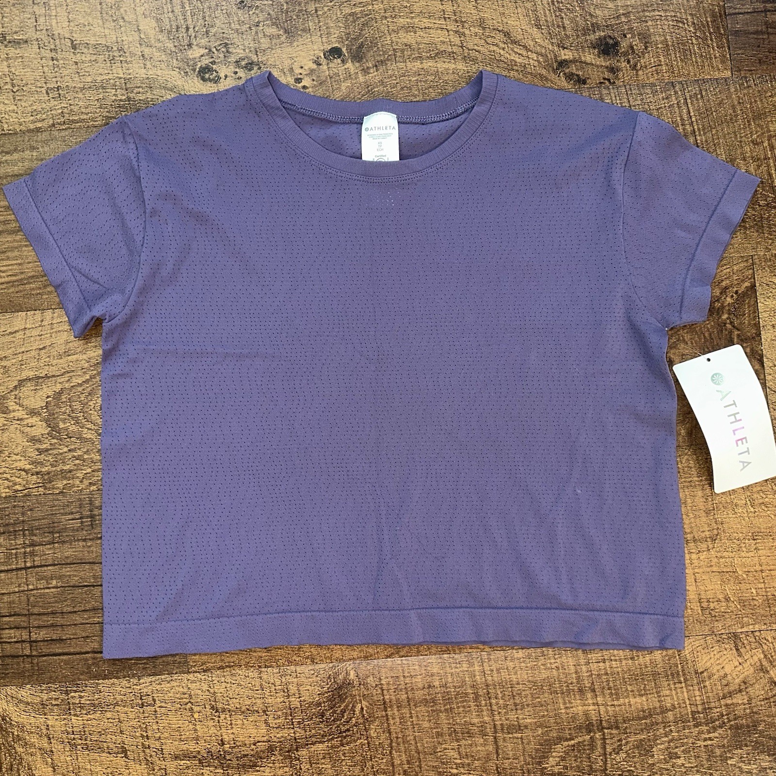 NWT! ATHLETA PURPLE ETHER SEAMLESS MESH TEE! XS $59