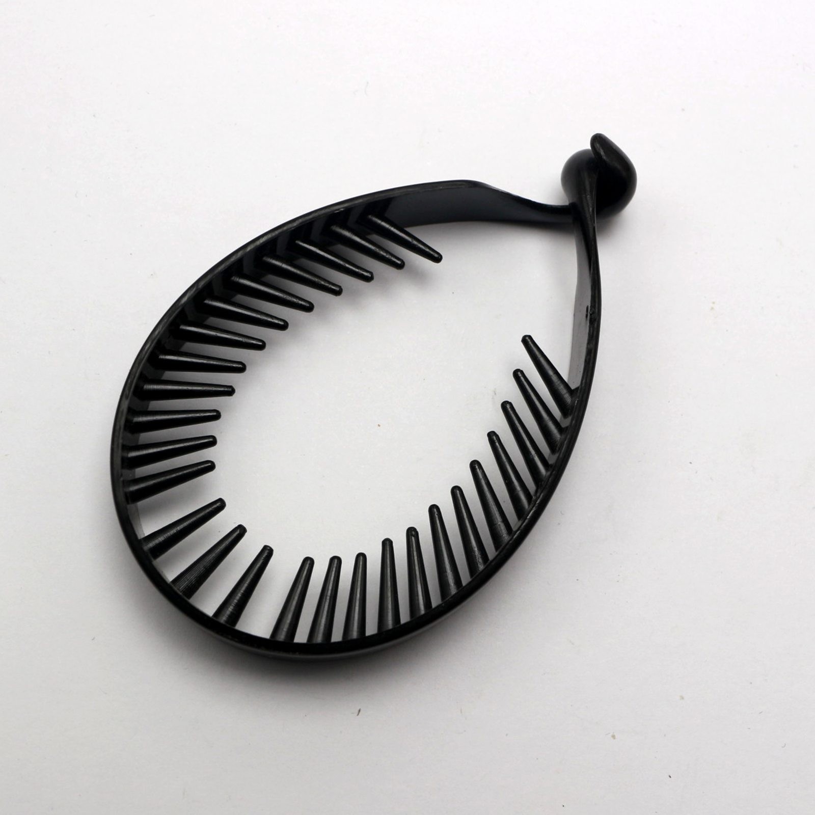 10 Pcs Black Plastic Twisted Ponytail Clip Holder Hair Claw 82mm Bun Maker