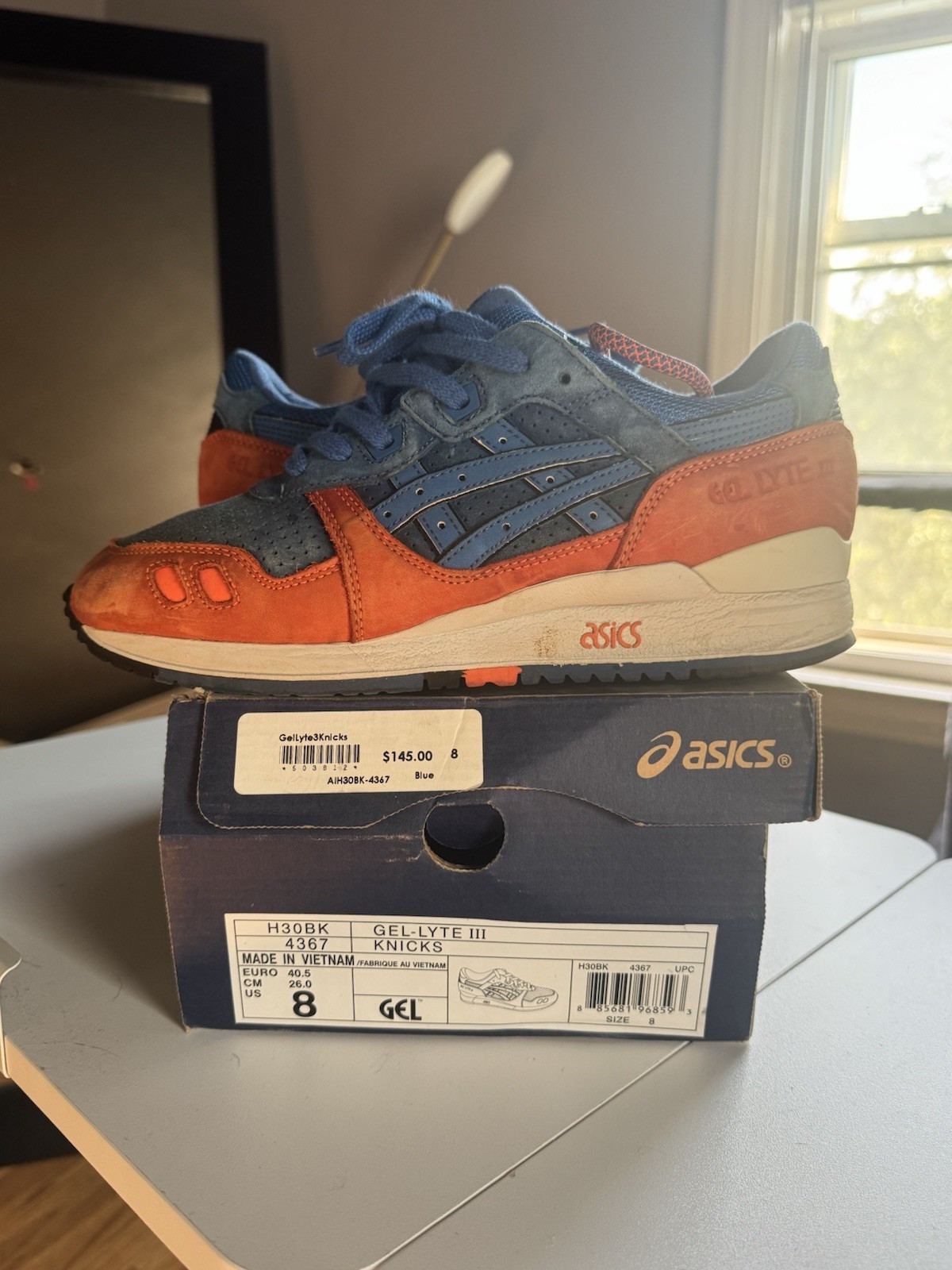 ASICS Ronnie Fieg Gel-Lyte III “Knicks” Blue/Orange Men’s Low Top H30BK-4367