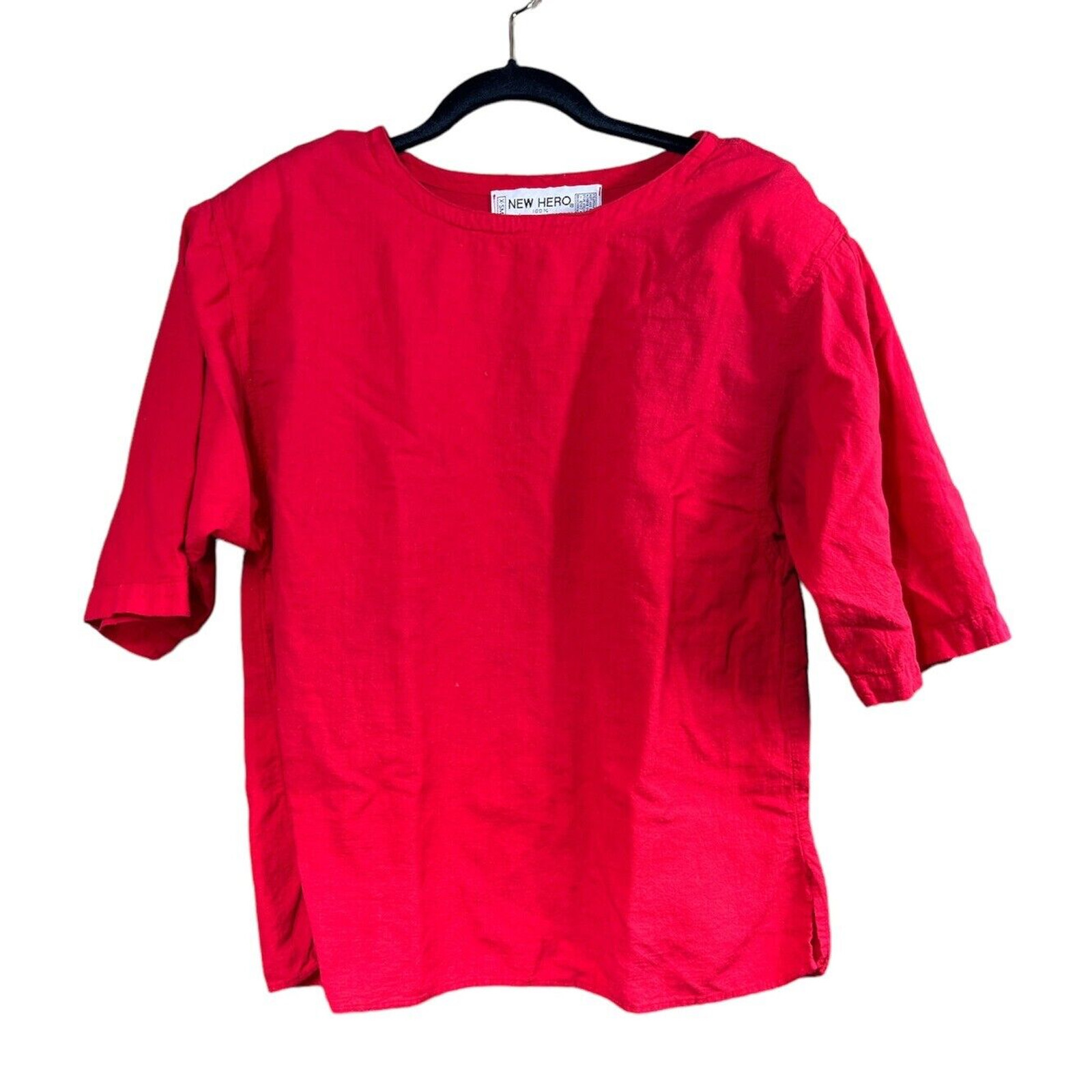 New Hero Native American Cotton red Baggy Pull over Shirt xs Made in USA