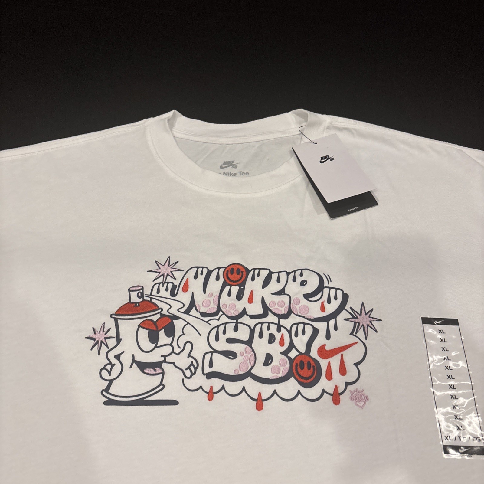 Nike SB X-Large ‘Graffiti Spray Can’ White Shirt NWT FZ6712-100 NWT $45 Skate