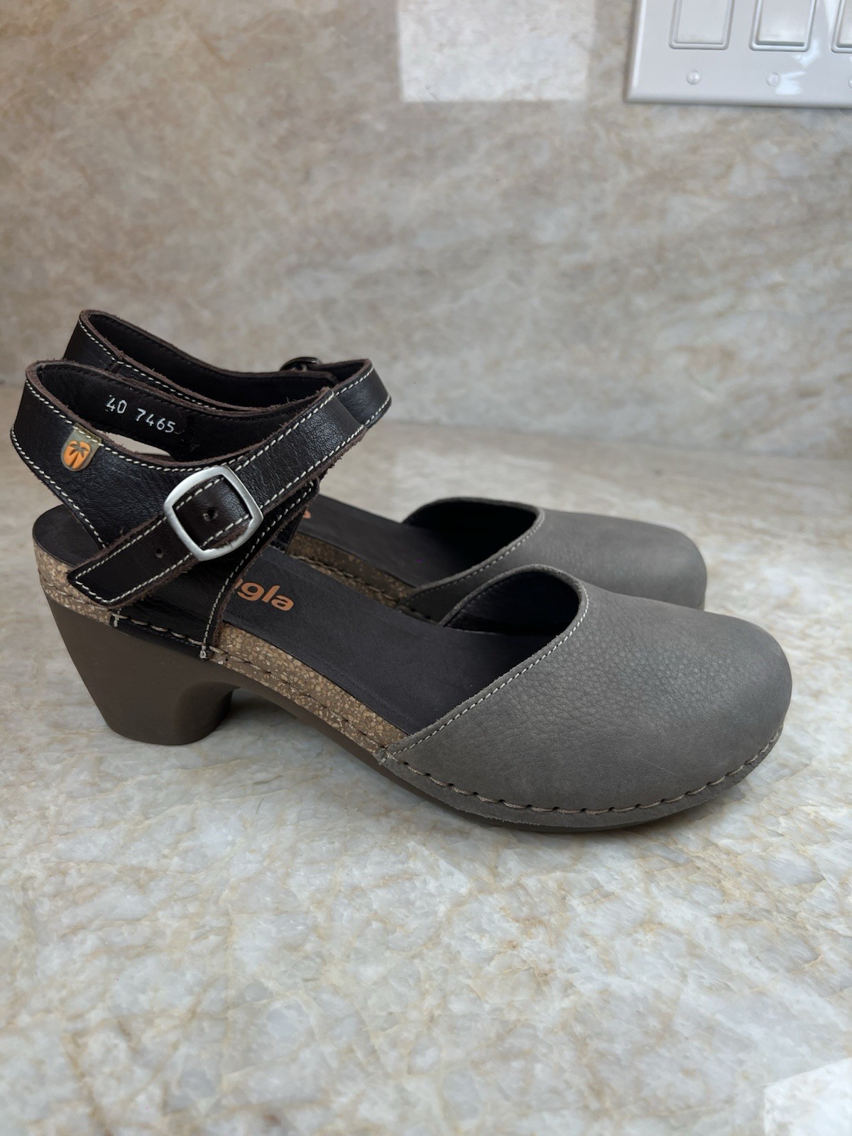 Mary Jane Sling Back Clogs Brown Suede Jungla Made In Spain Size 8.5 Women’s
