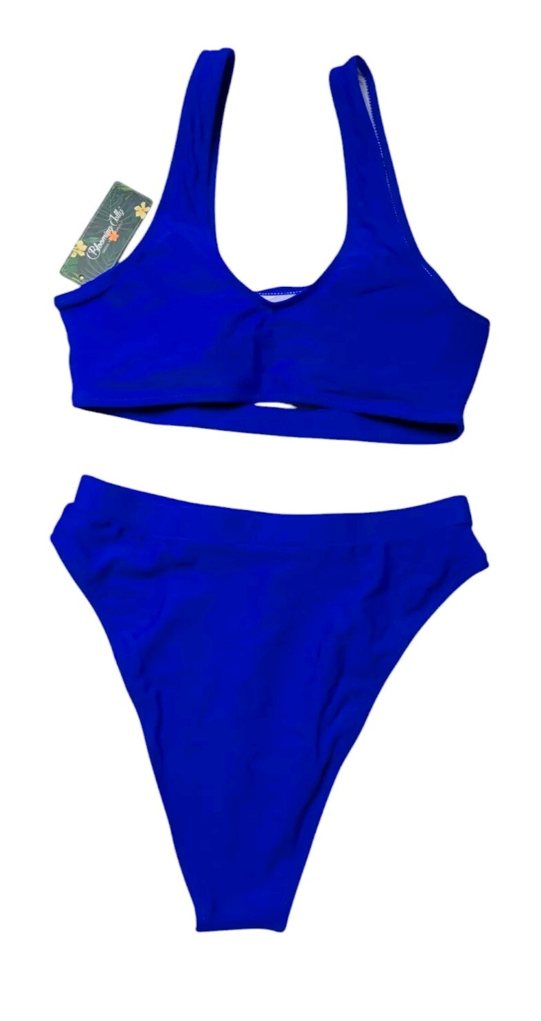 Womens Blooming Jelly High Waisted Bikini High Cut Bathing Suit 2 Piece Sz M NWT
