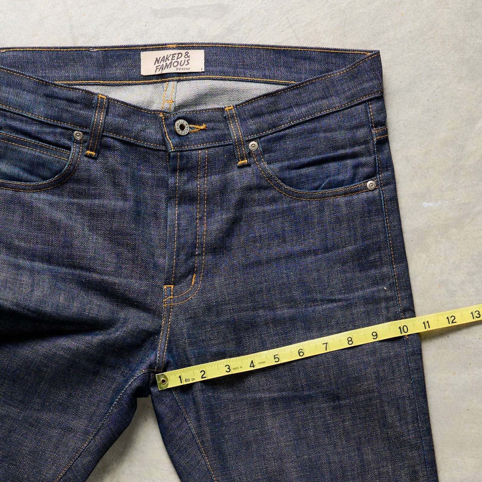 Naked & Famous “Tried & True” Natural Indigo Selvedge Jeans, Super Guy, Size 32