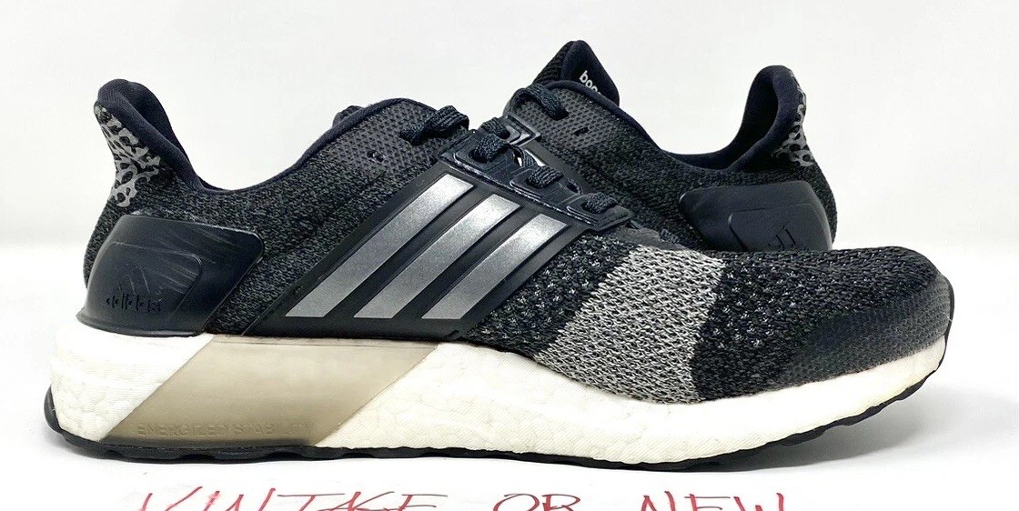 Men’s adidas Ultra Boost ST Black Grey Running Shoes BA7838 sz 7.5