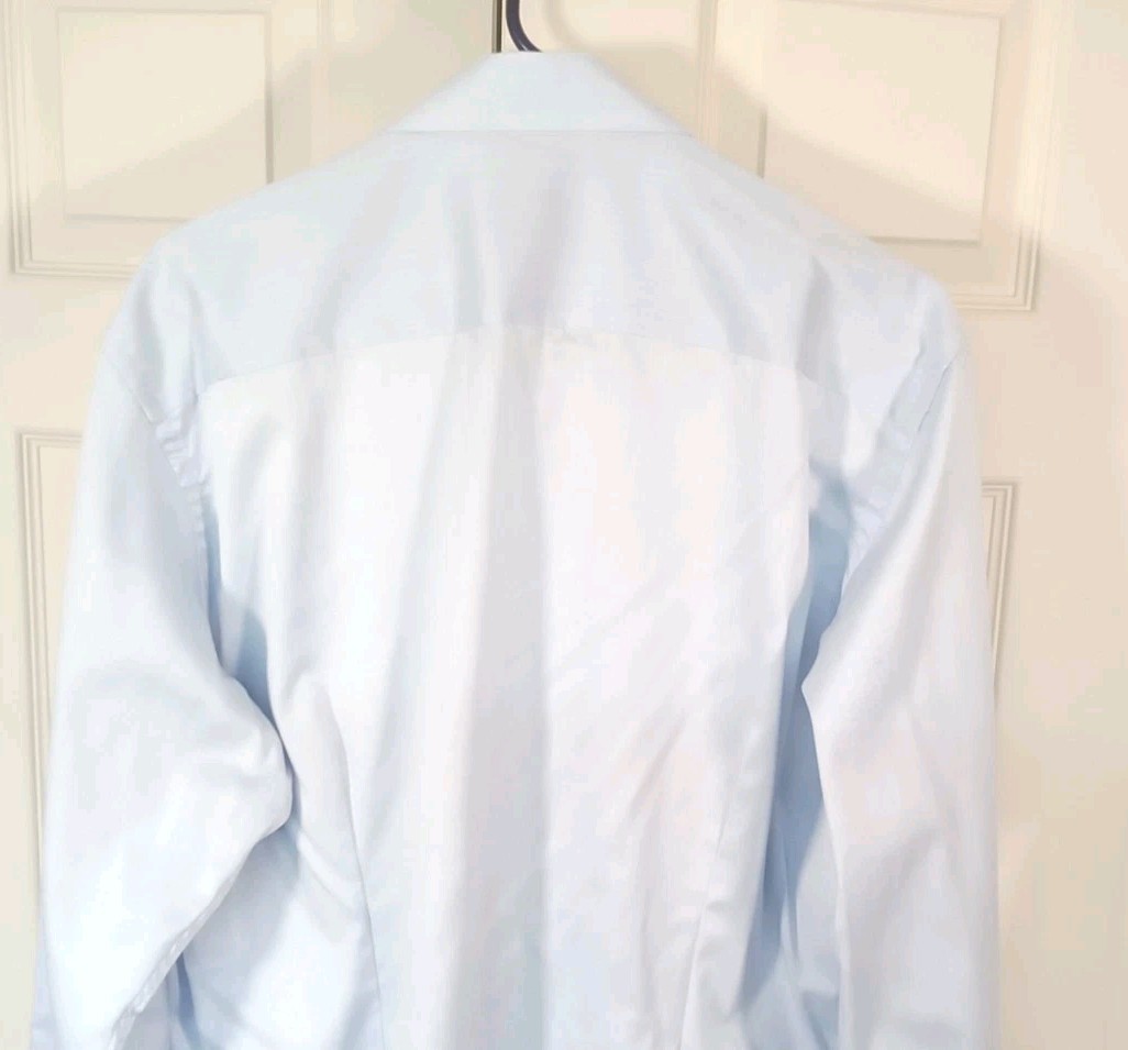 ETON Dress Shirts Men’s Button Up Classic Blue 100% Cotton 46/ 18 EUC