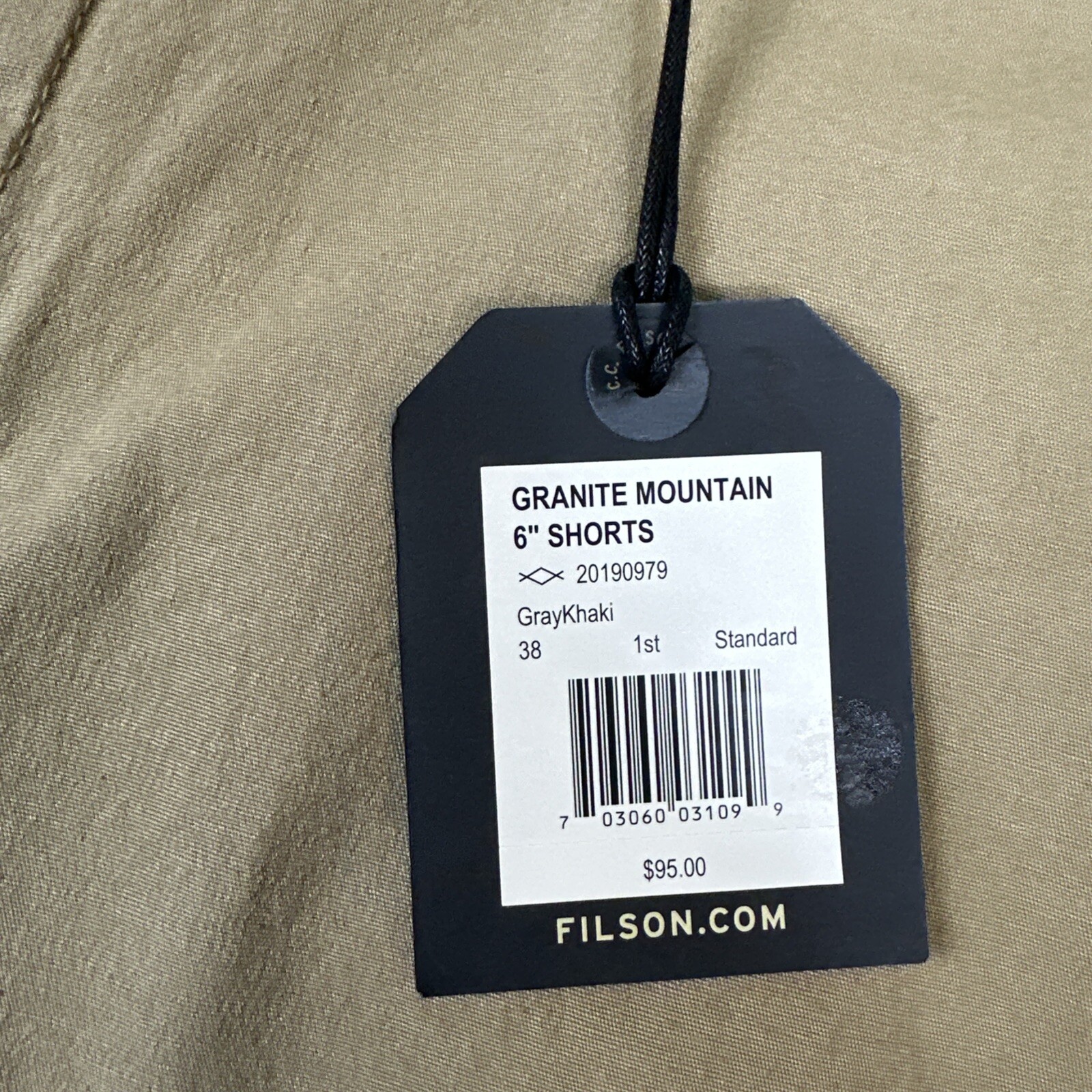 Filson Granite Mountain 6″ Shorts Men’s Size 38 20190979 Gray Khaki Beige