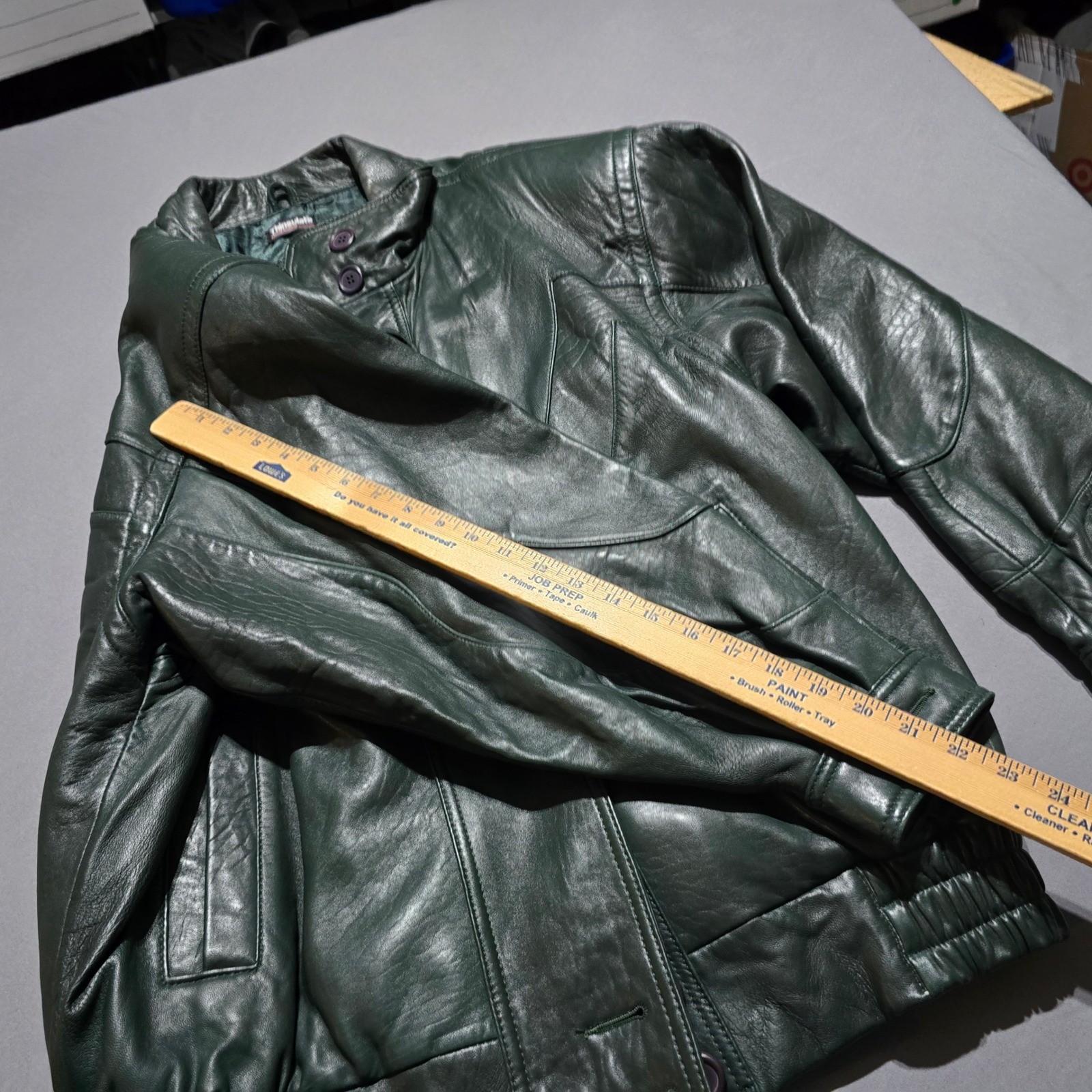 Greg Adams Leather Bomber Jacket Women Large Green Thinsulate Vintage Lined