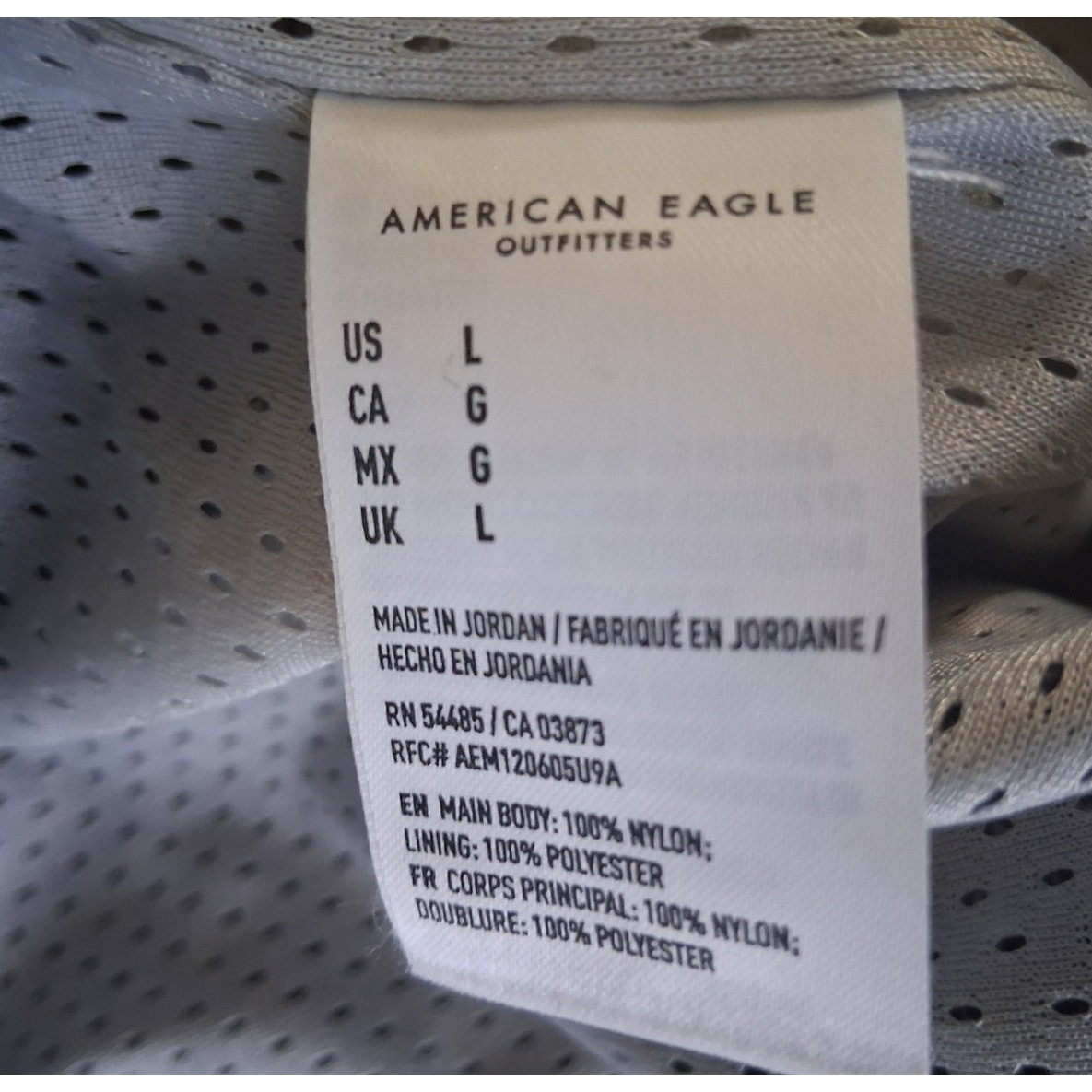 American Eagle Joggers Large Checkered Gray Casual Outdoor Active Unisex Pants