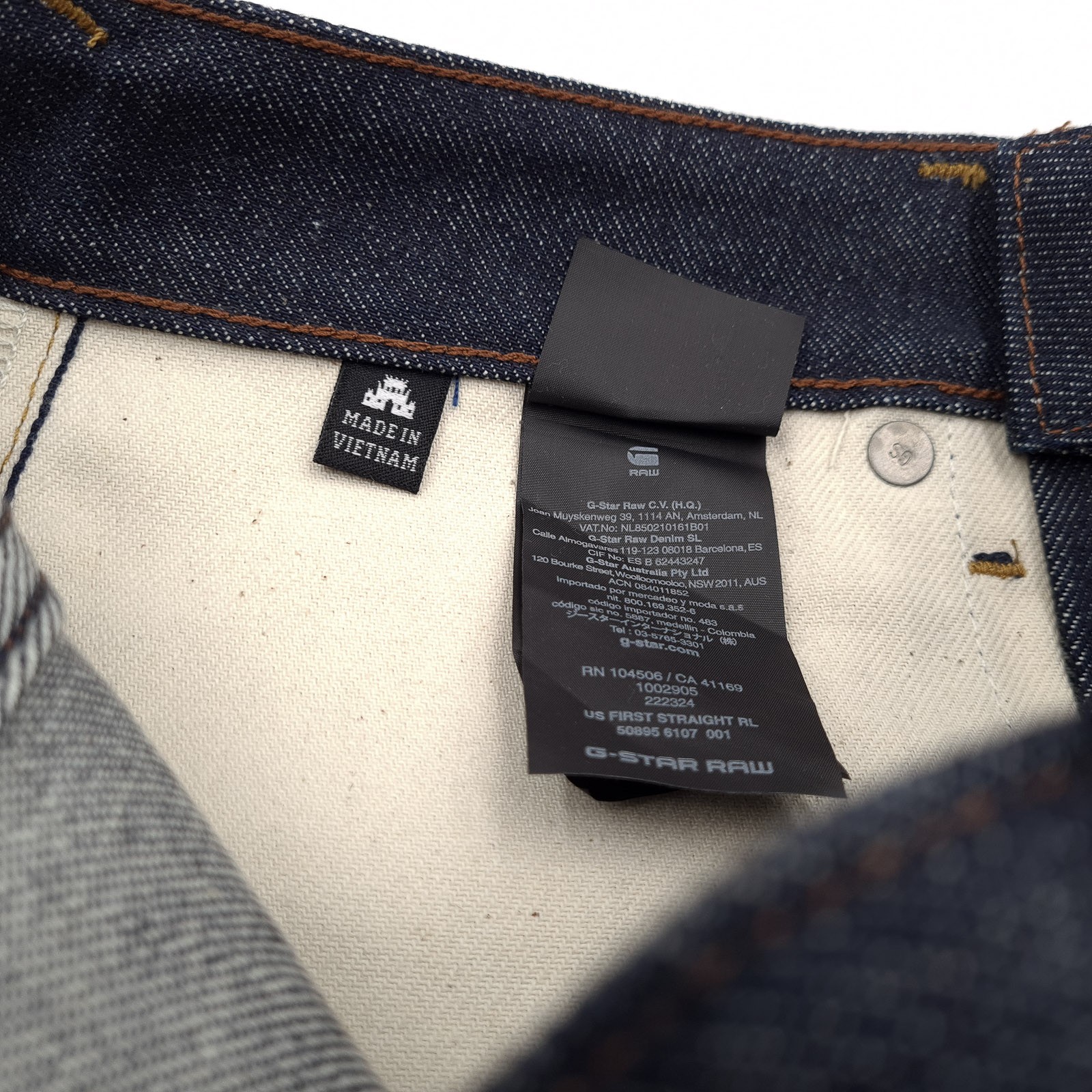 G-Star Jeans US First Straight RL Selvage Dead Stock Men Ek3 Size W30 L32
