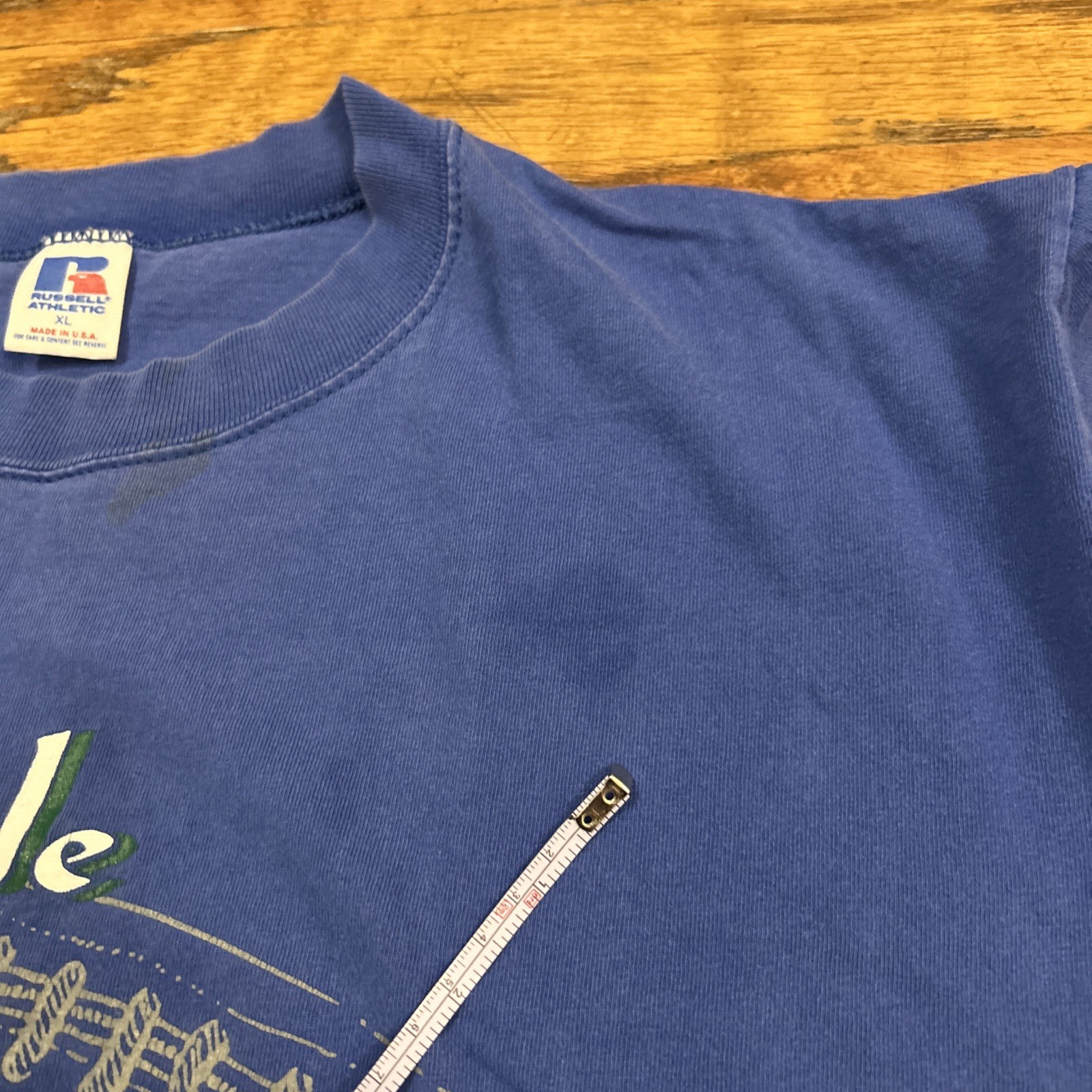 Vintage 90s Russell Athletic Blue Seattle Seahawks T Shirt Size XL USA