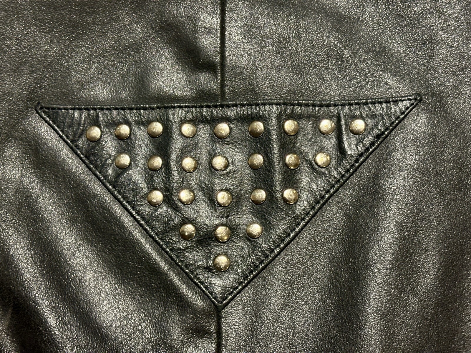 VTG 80s 90s Open Road Studded Leather Moto Jacket Brando Punk Biker Belted M