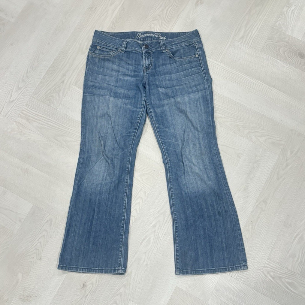 American Eagle Boyfriend Jeans Women’s Blue Medium Wash Stretch 5-Pocket