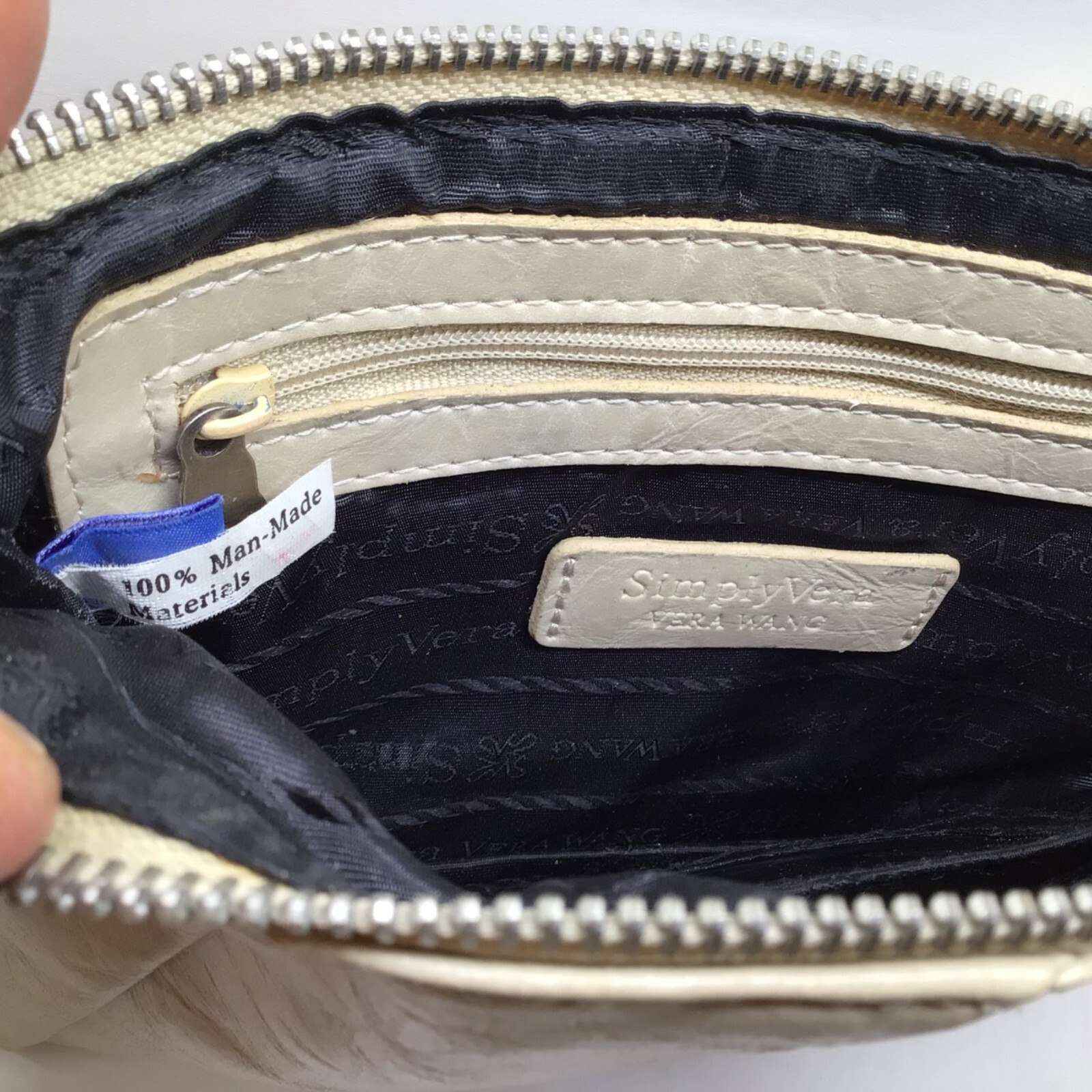 Simply Vera Vera Wang Womens Beige Wristlet Clutch 100% Man-Made Material