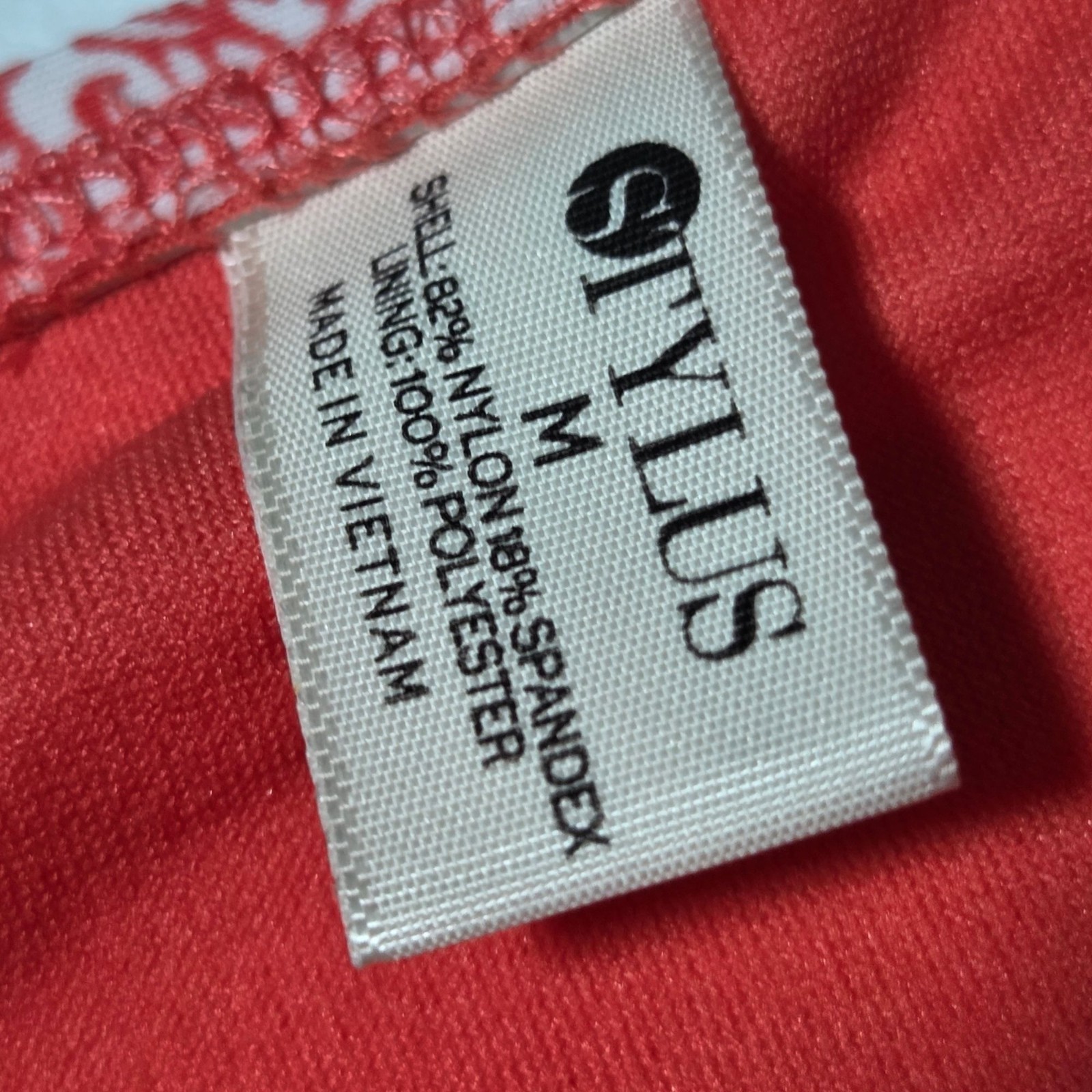 Stylus High Waist Bikini Bottoms Size Medium Red White Swimsuit Swimwear Beach