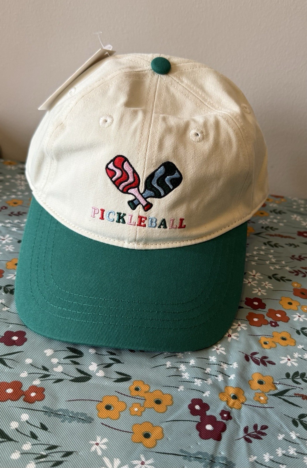 PICKLEBALL Baseball Hat Cap Embroidered Colorful Kelly Green Retro 90s Sport NEW