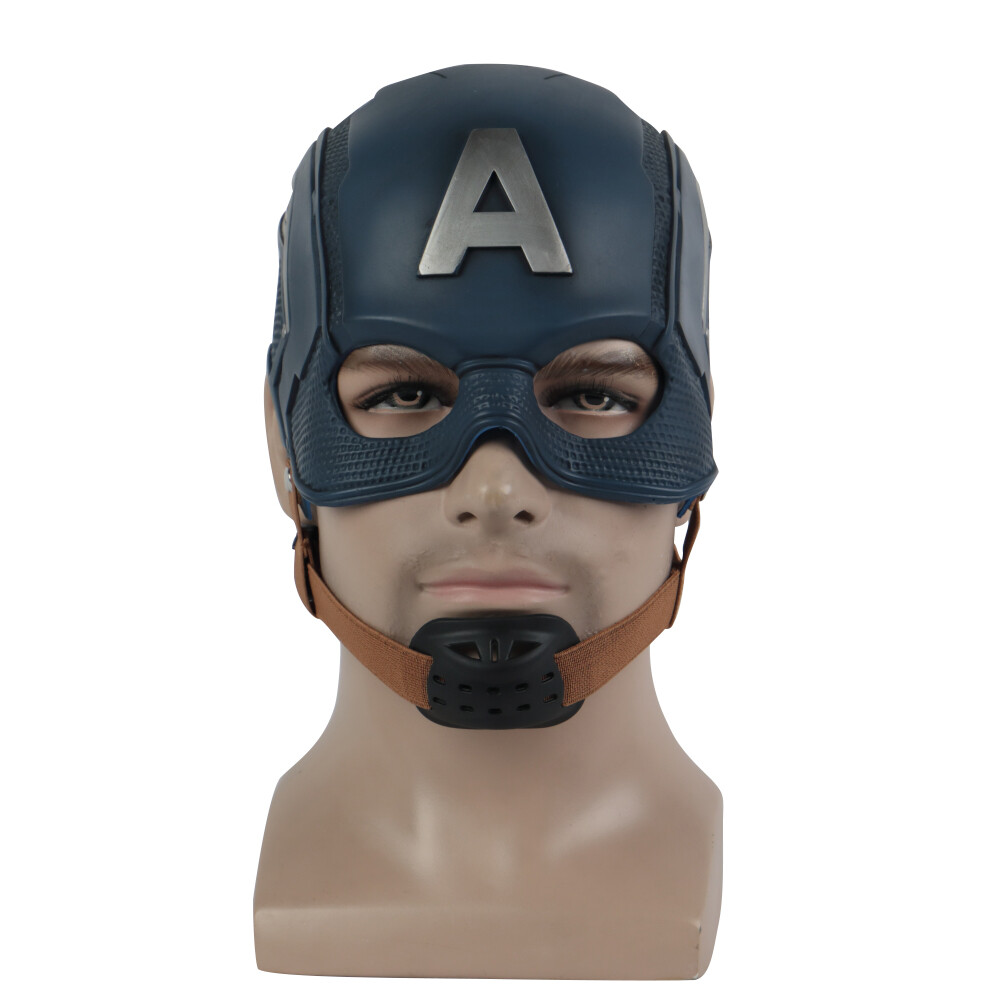 Avengers Captain America Helmet Cosplay Superhero Half Head Mask Soft PVC Helmet