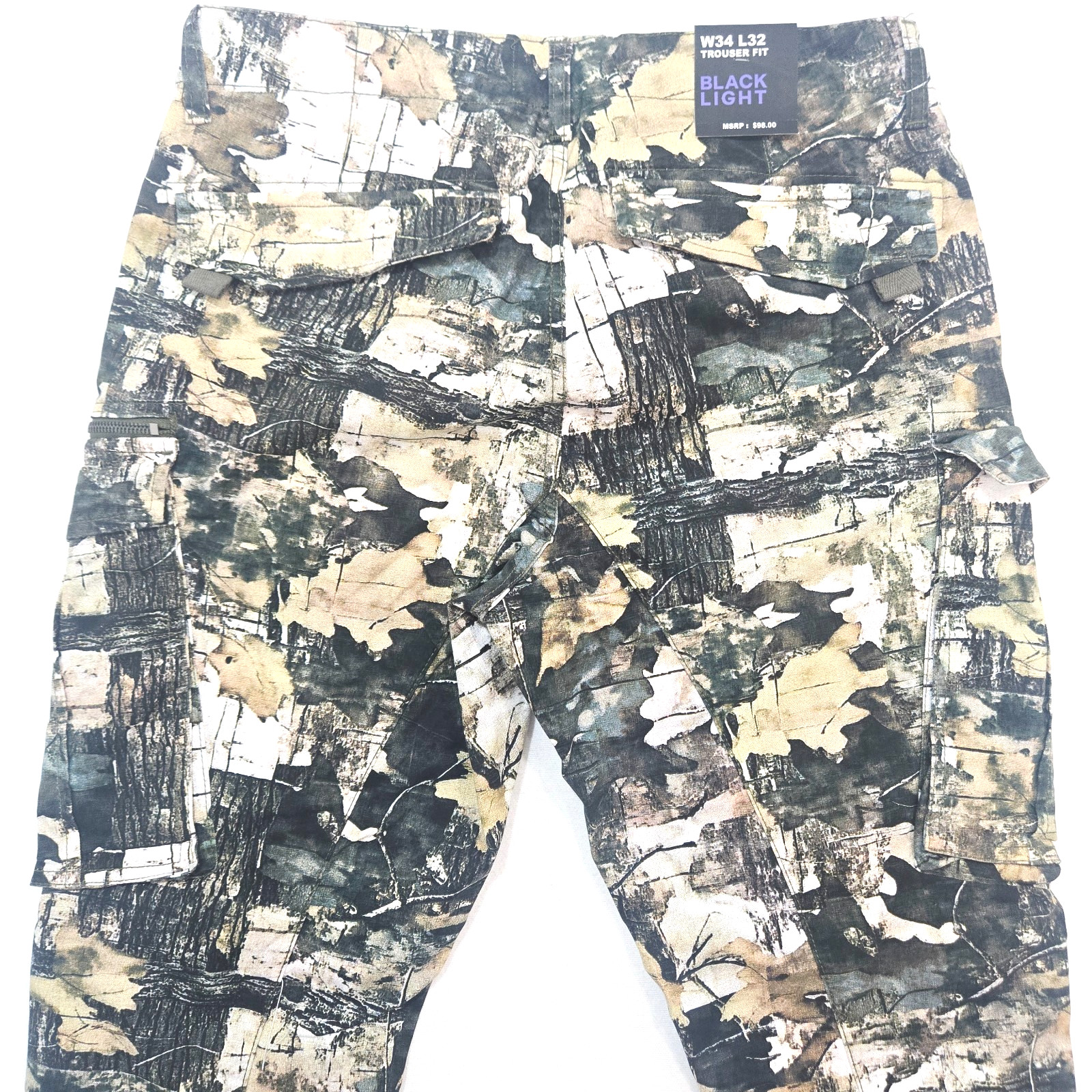 Black Light Men’s Camo Jeans Stretch Trouser Fit Yellow Stone Cool Pockets Denim