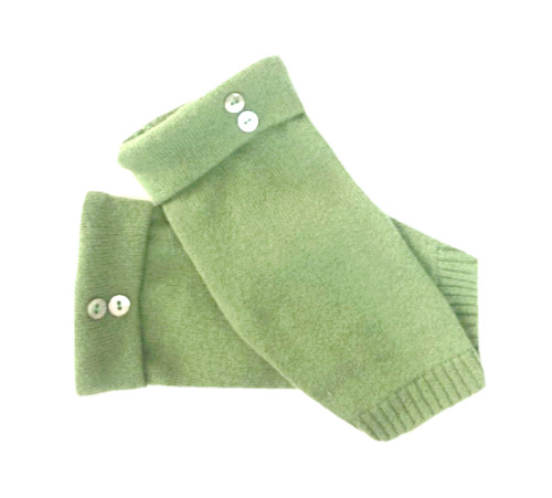 FINGERLESS GLOVES GREEN 100% CASHMERE S M L SMALL MEDIUM LARGE OS WOMEN’S LADIES