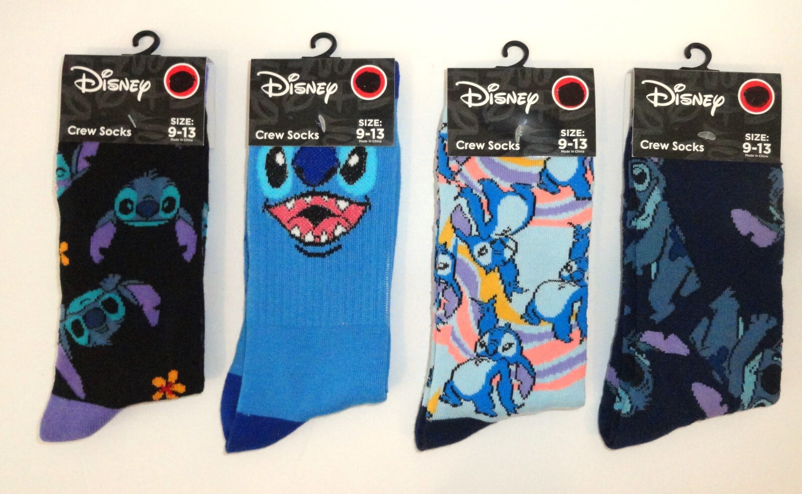 New Disney Lilo & STITCH Movie Novelty Crew Socks Mens Womens Unisex Adult 4 pc