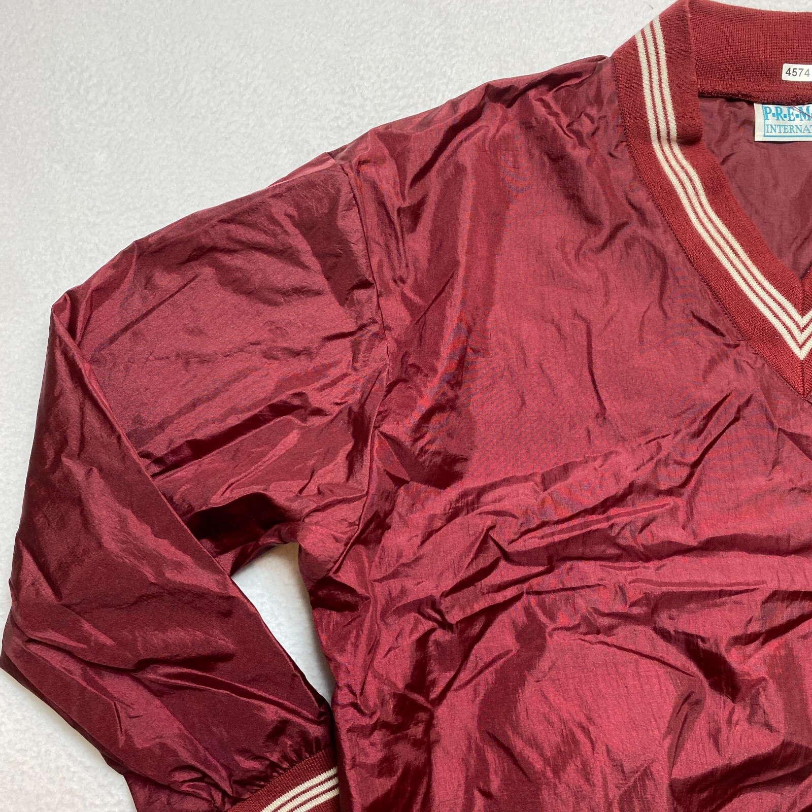 Premier International Jacket Mens XL Red Cricket Warm Up Nylon Pullover