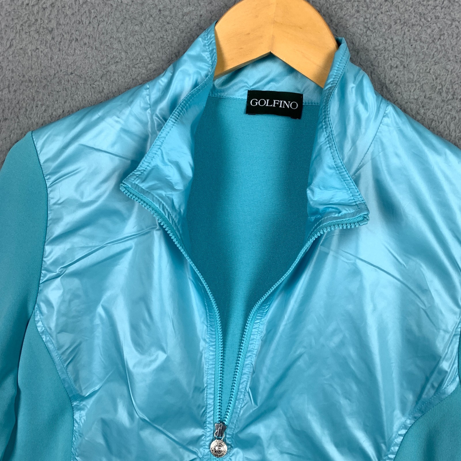 Golfino Jacket Women’s 8 Blue Full Zip Golf Tennis Pockets Lightweight Active