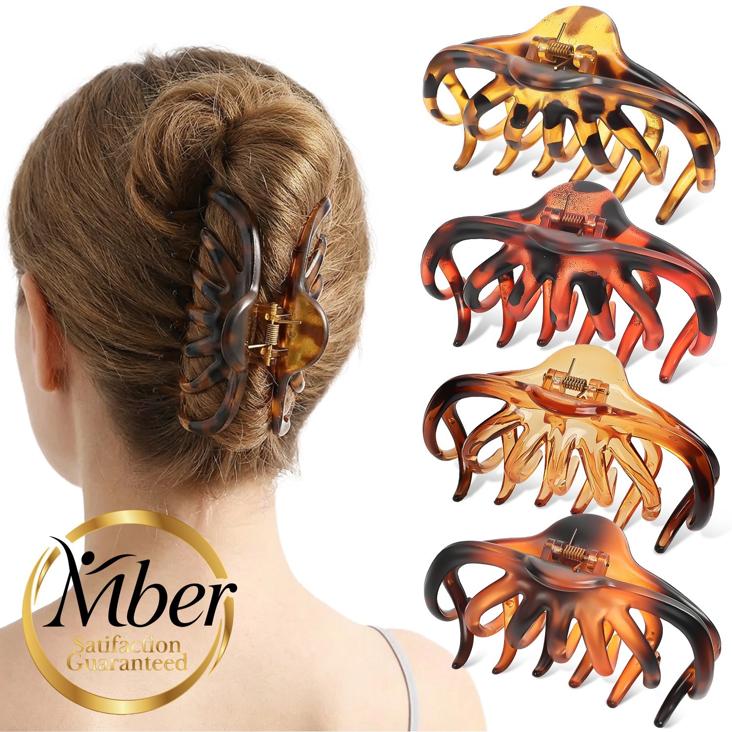 Mber 4 Pack Octopus Hair Clips, Hair Claw Clips for Thick Thin Long & Curly Hair