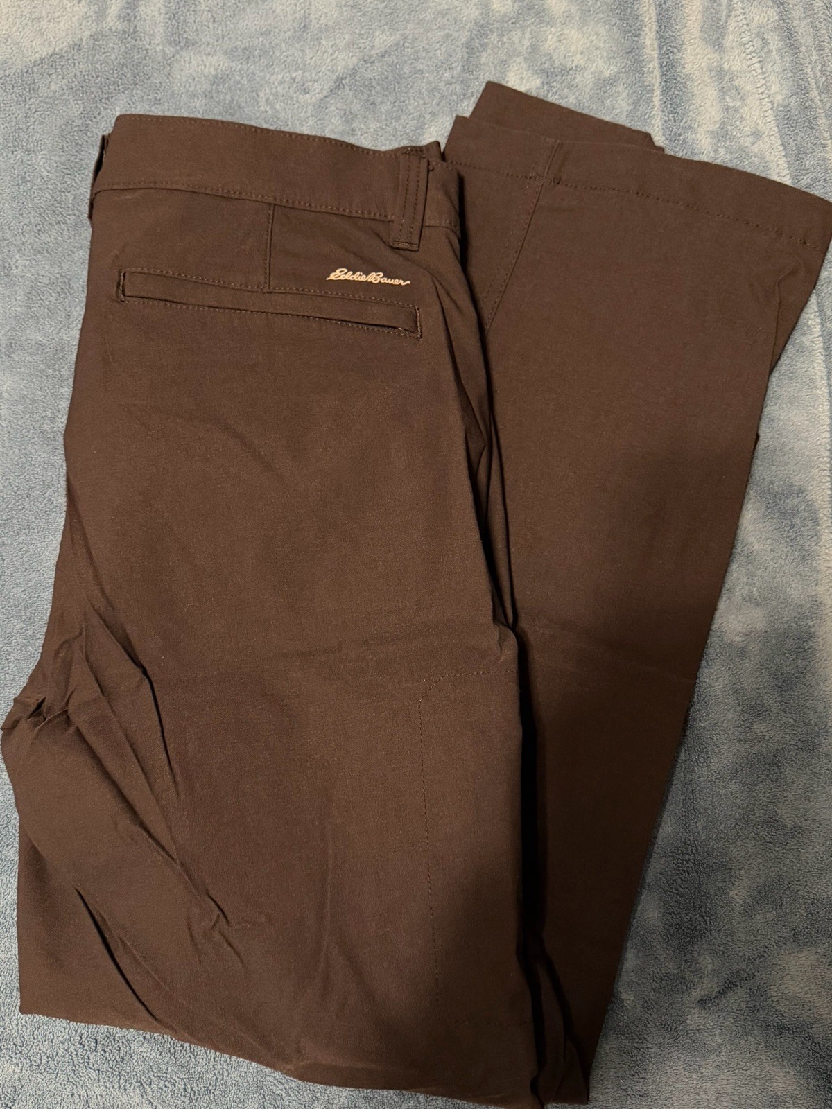 EDDIE BAUER HORIZON GUIDE CHINO PERFORMANCE PANTS BLACK MEN 33×30 BAD FLY ZIPPER