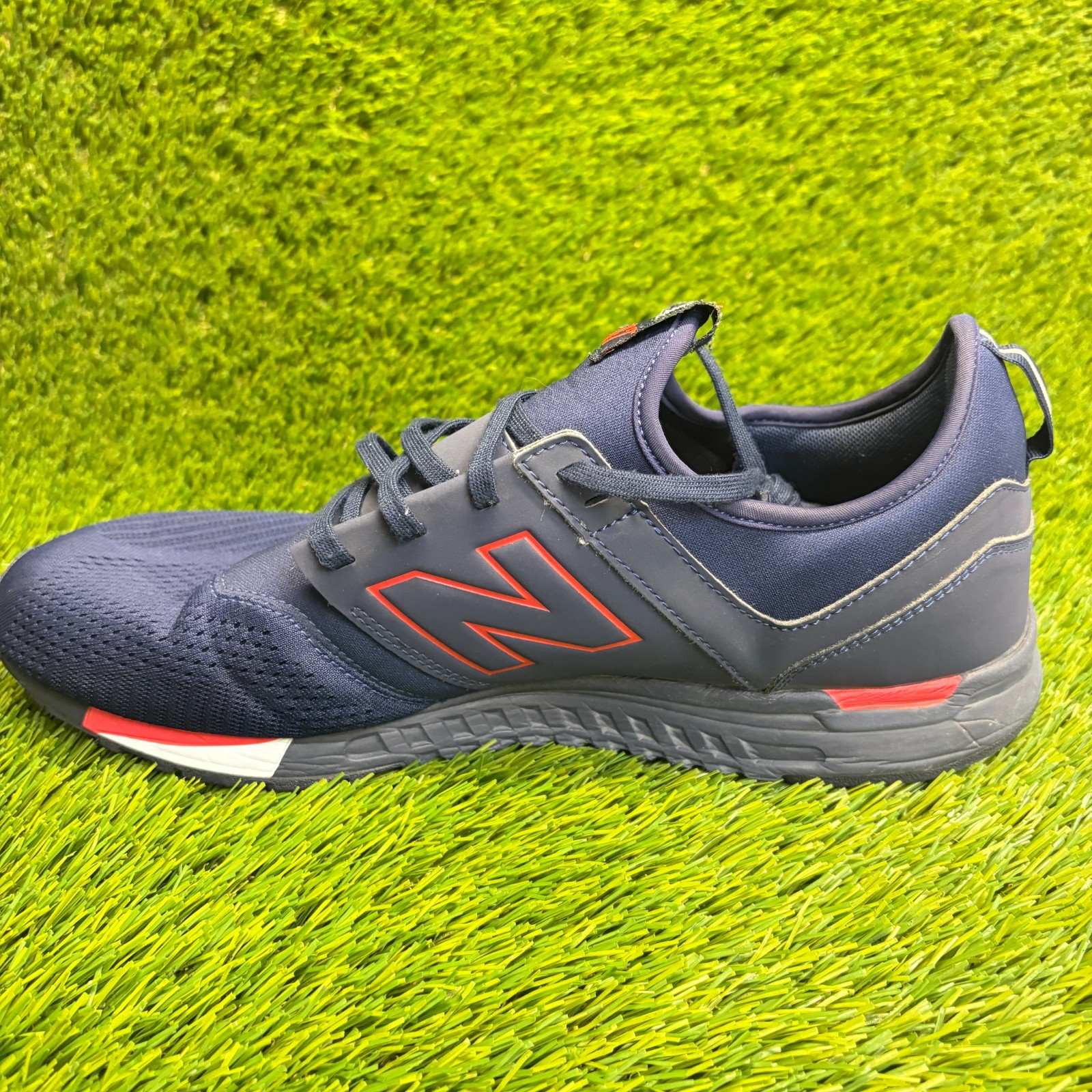 New Balance 247 Mens Size 11.5 Blue Black Red Athletic Running Shoes Sneakers