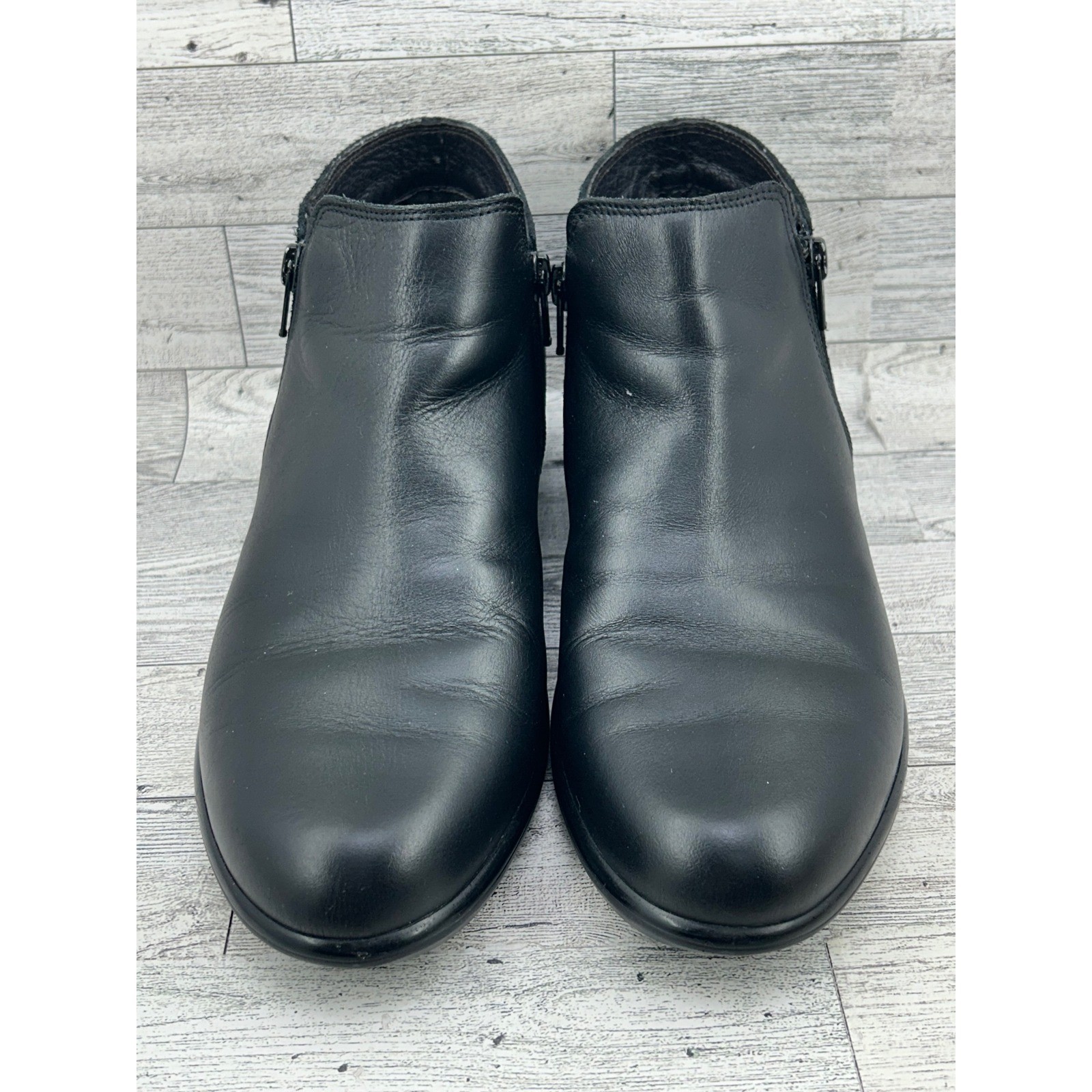 Naot Black Leather Suede Dual Zip Ankle Boots Women Size EU 40 US 9-9.5