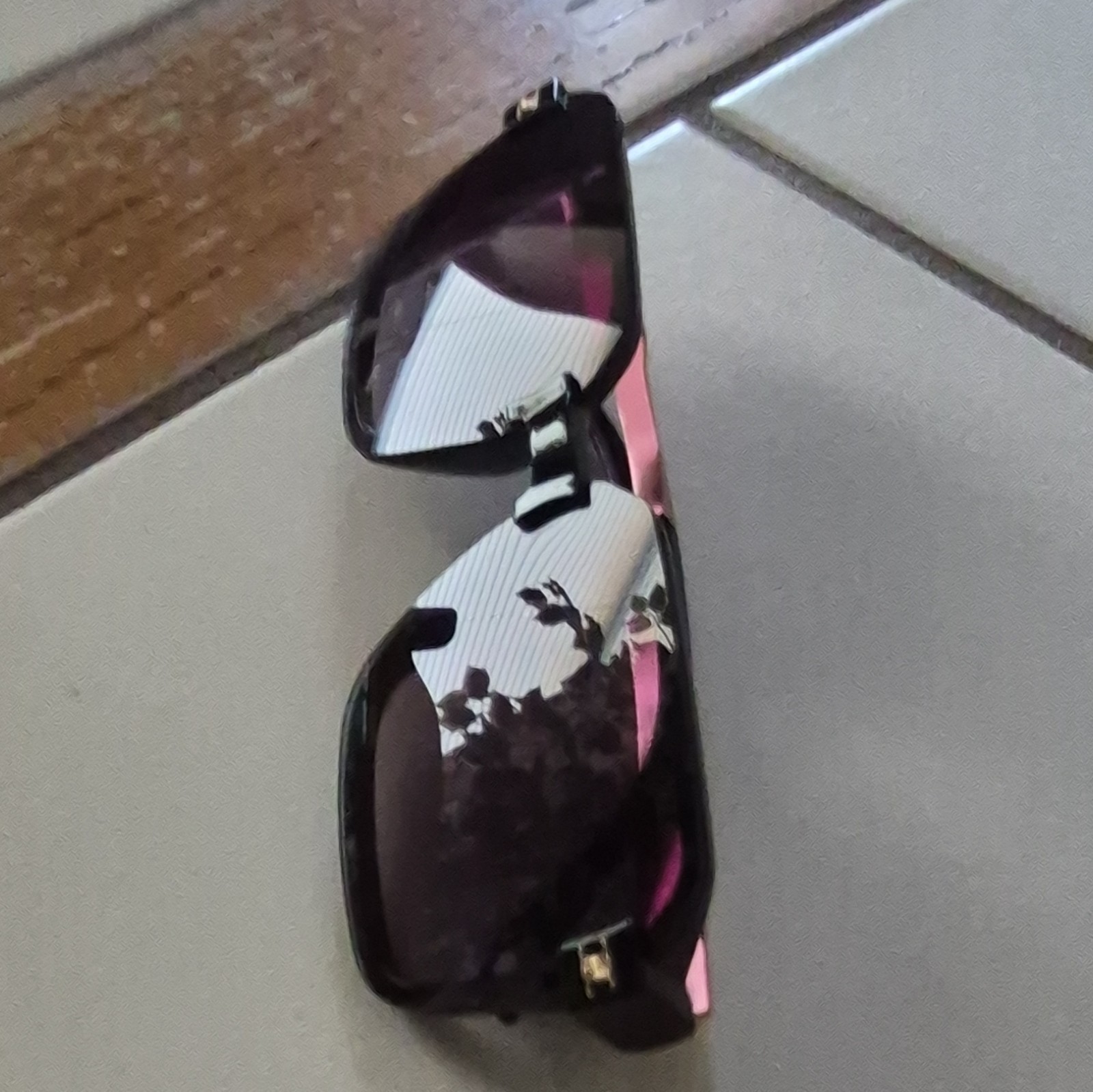 Celine Women’s Oversized Square Sunglasses Black Frame Purple Tinted Lens