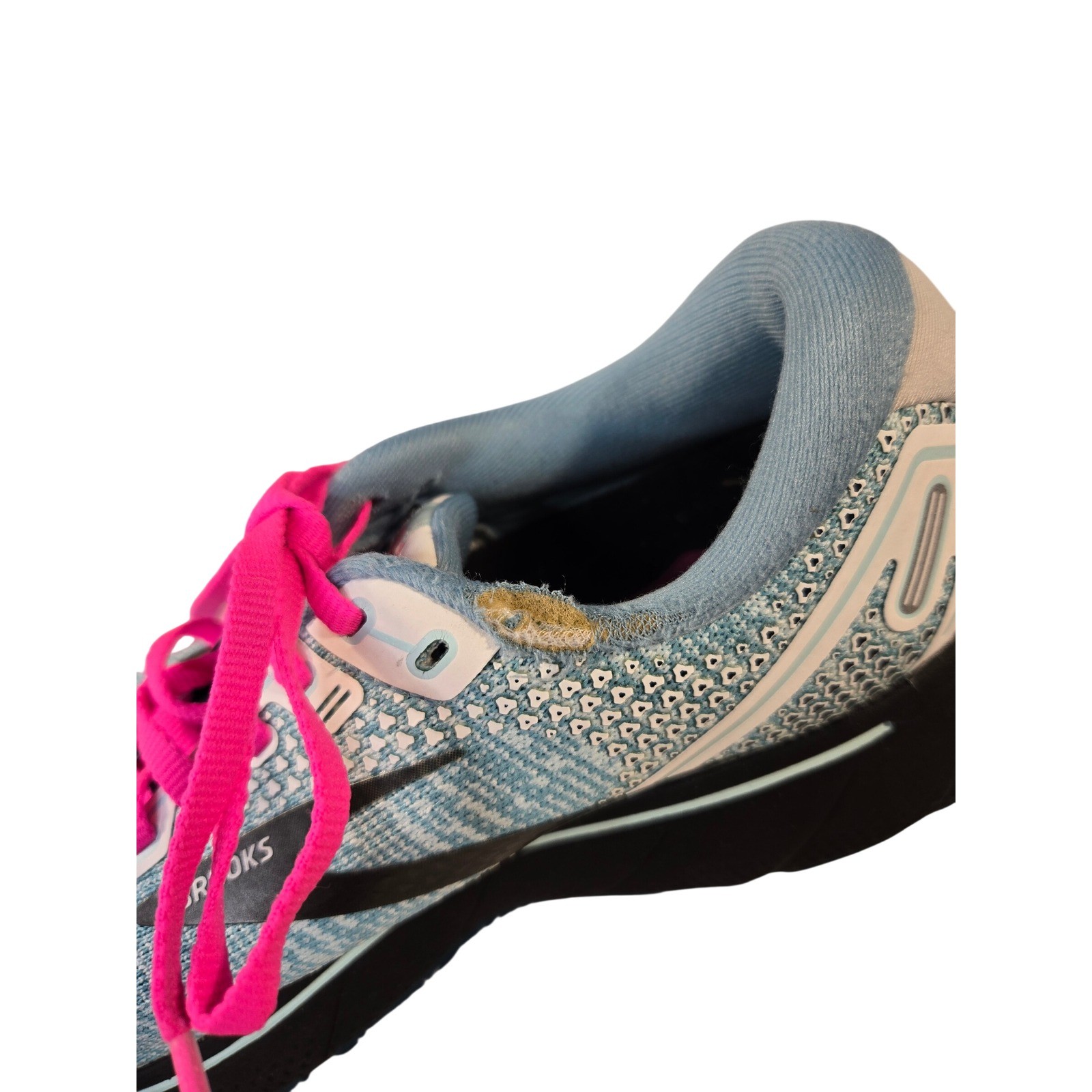 Brooks Ghost 14 Womens Running Shoes Blue Pink Knit Sneakers 1203561B141 Size 9