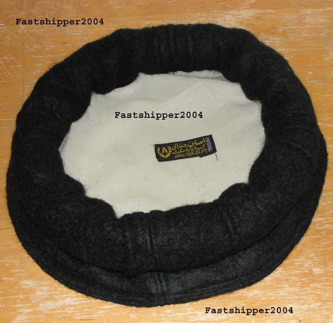 Thick Black Afghan Hat Pakol 100% Wool Afghanistan Warn Winter Hat Woolen Beret