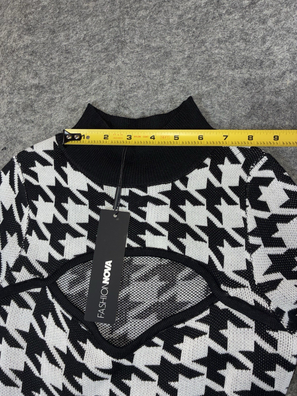 Sweater Mini Dress Black And White Size Small Fashion Nova