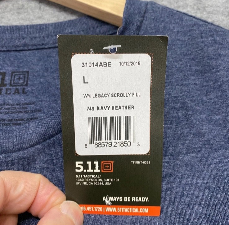 5.11 Tactical T Shirt Womens Large Navy Heather Tee BNWT
