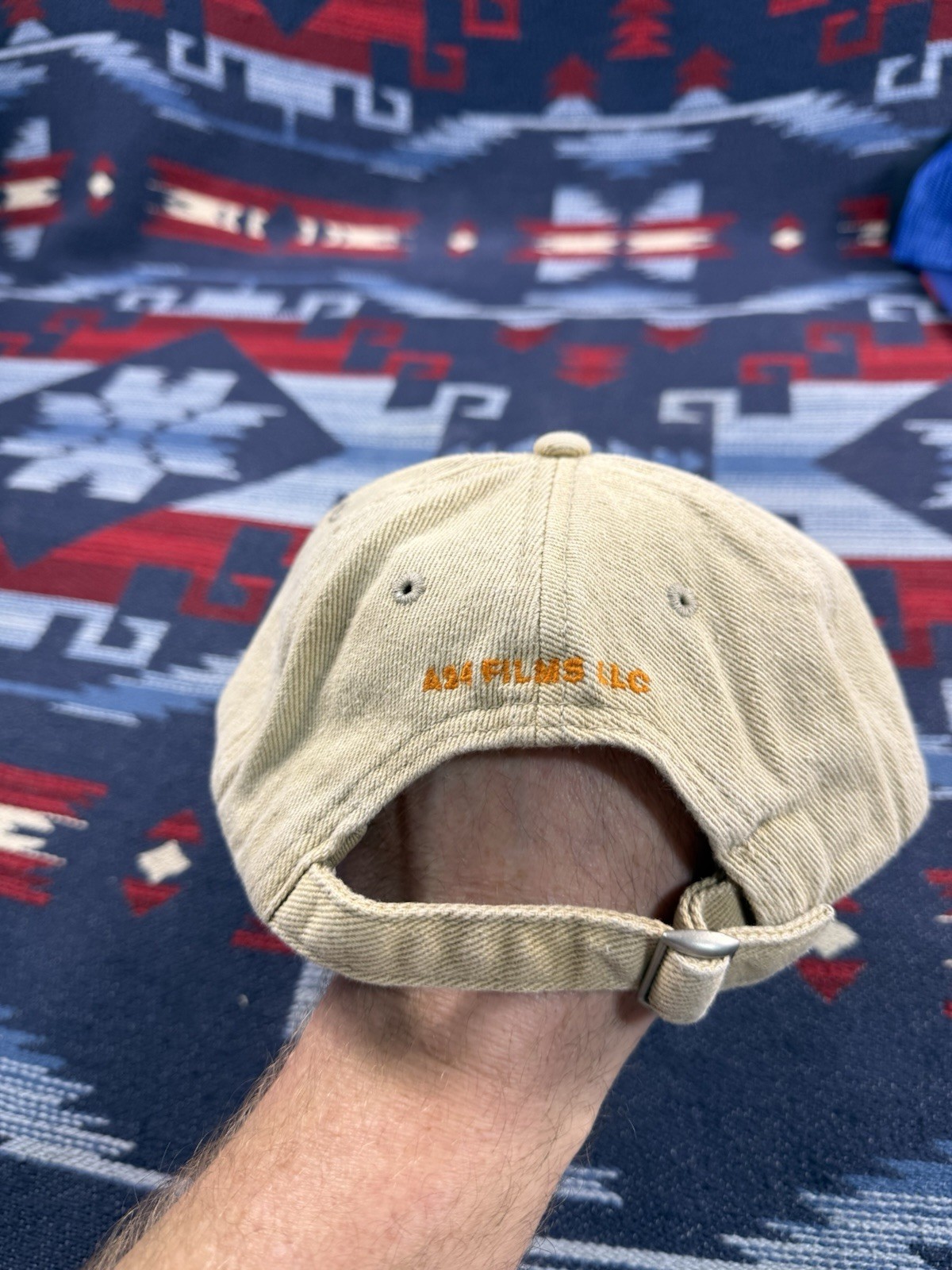 A24 Films Studio Logo Hat Tan Khaki Brown Strapback Limited Edition Dad Cap