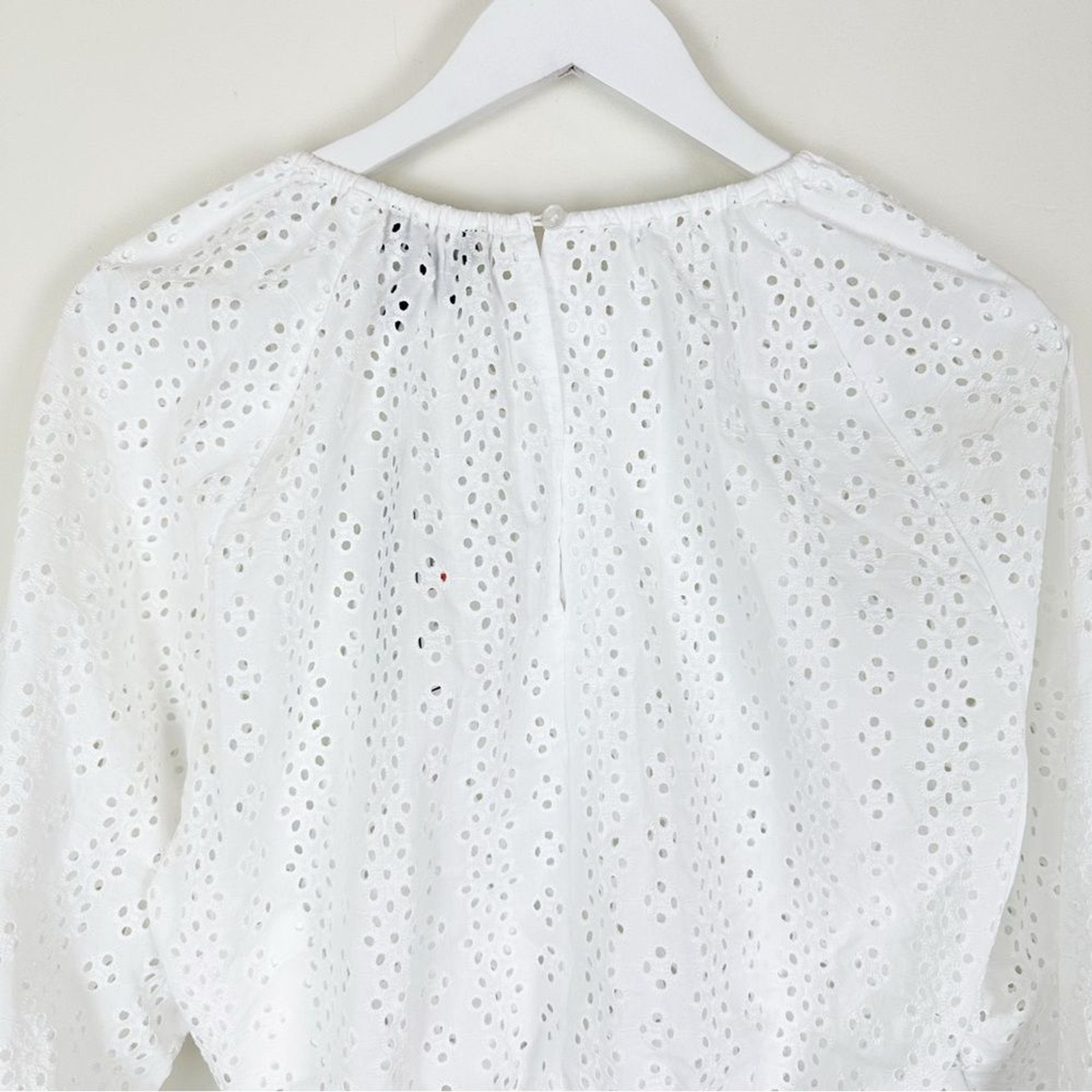 NWT DKNY Jeans Cotton Eyelet Cropped Blouse