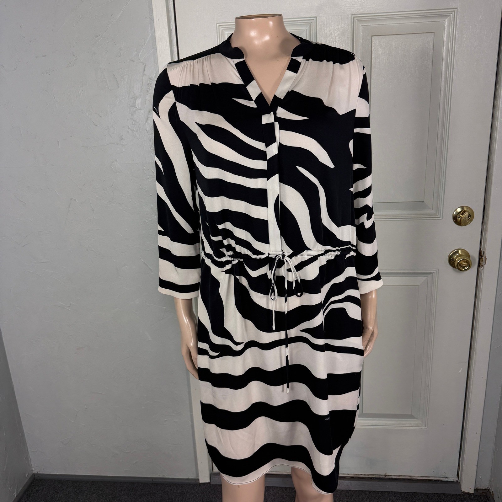 Diane Von Furstenberg Womens Dress 6 Silk Freya Zebra Striped Designer Party U22