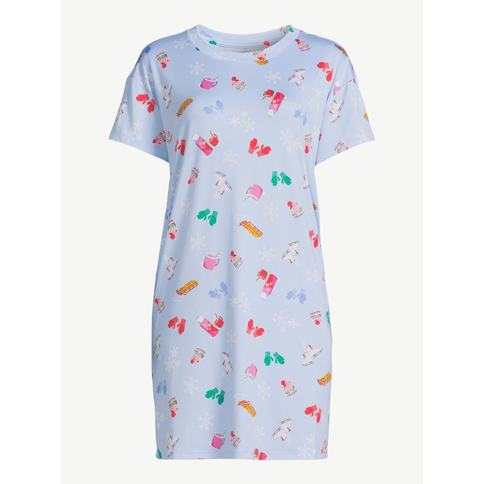 New Joyspun Women’s Blue Hot Cocoa Winter Short Sleeve Sleep Shirt U pick