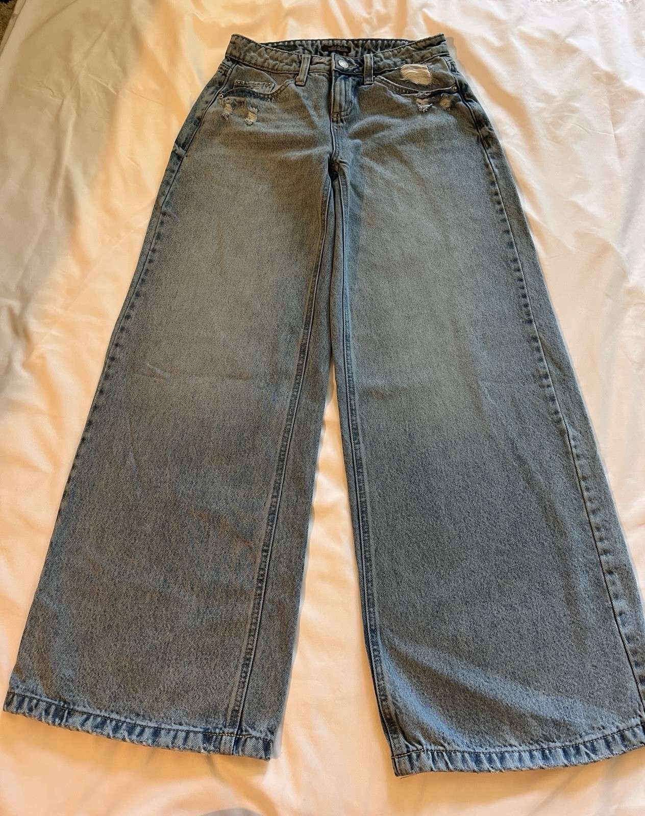 Wild Fable Women’s Mid-Rise Ultra Wide-Leg Jeans 00 Medium Wash Blue Rigid