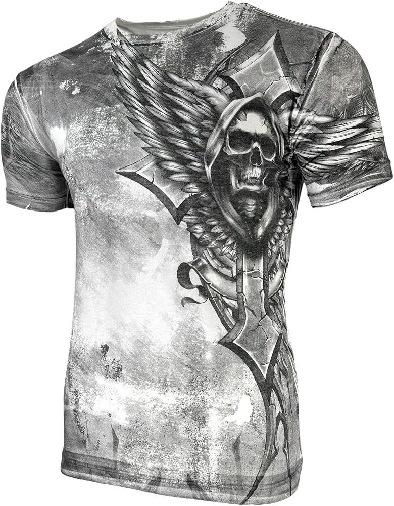 XTREME COUTURE by AFFLICTION White LAST SCREAM Short Sleeve Slim Fit T-shirt NWT