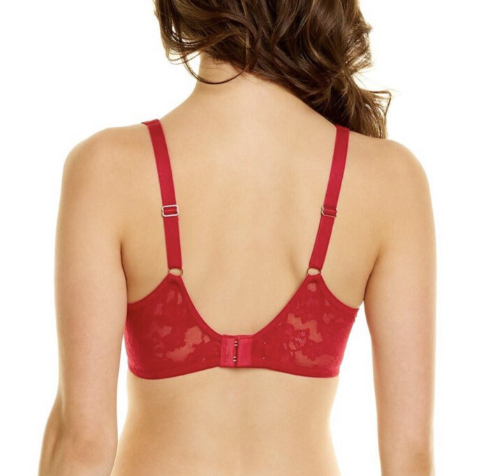 Le Mystere Stretch Lace Unlined Bra in Merlot SZ US 32D NWT
