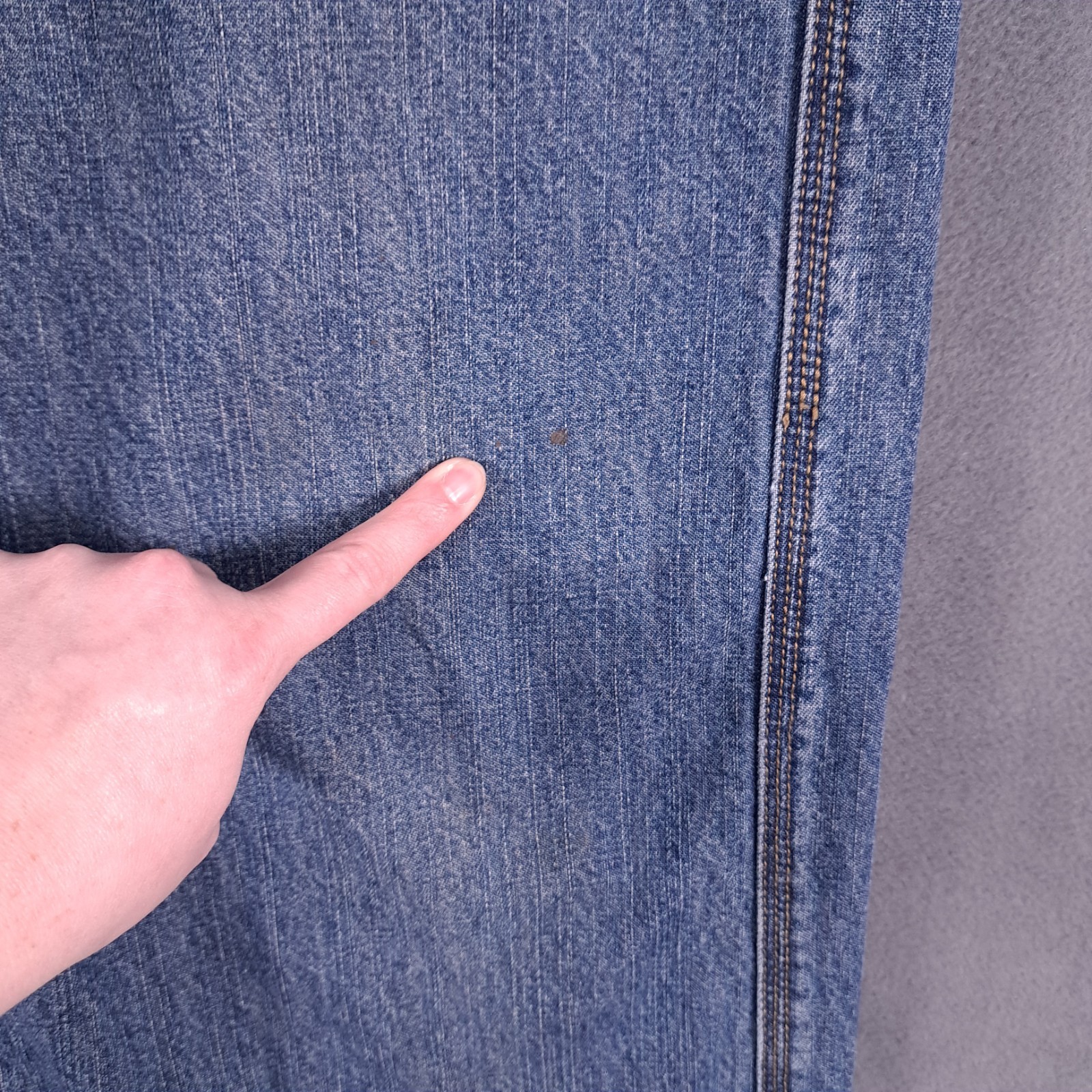 Signature Levis Jeans Mens 34 X 34 Blue Denim Carpenter Hammer Loop Workwear