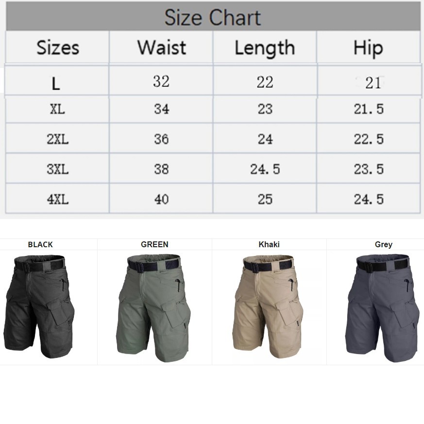 Mens Summer Tactical Shorts Cargo Outdoor Waterproof Hiking Fishing Track Shorts
