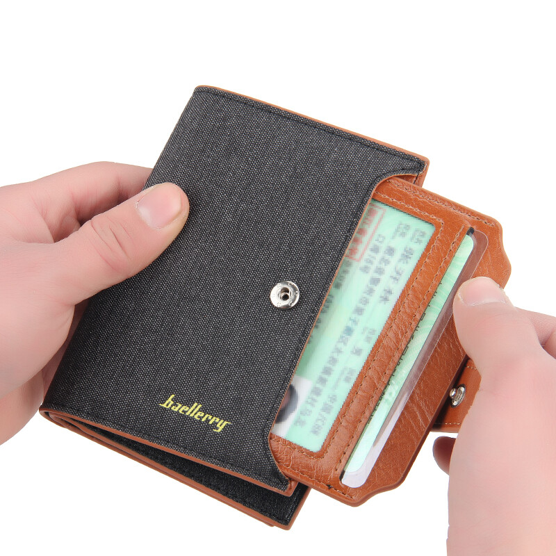 Mens Trifold Leather Wallet W/ Hasp Multi Card Holder ID Window Safe Wallet Gift