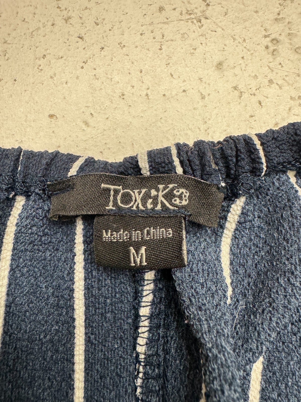 Toxik3 Dark Blue White Striped One Piece Romper Womens Size Medium