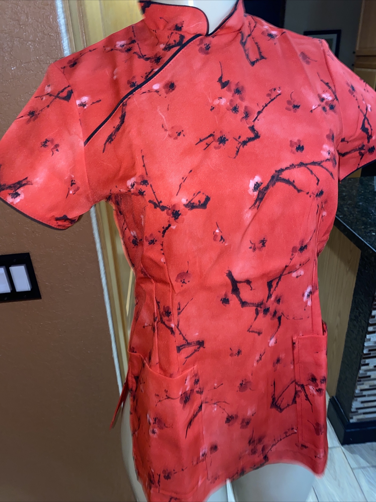 VTG RAMM STYLES ATLANTA Asian Style Kimono Mandarin TOP Sz 4 xts