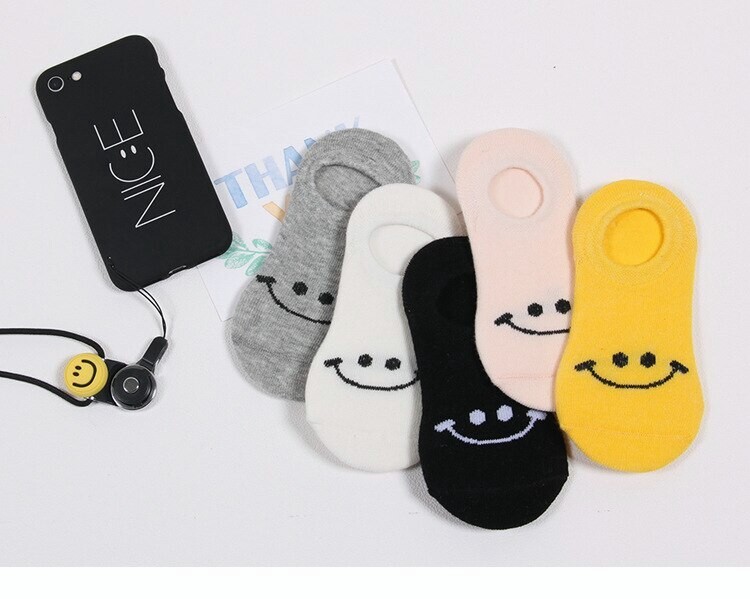5 Pairs No Show Charater Socks Cotton Invisible Cute Home Socks(Random Color)