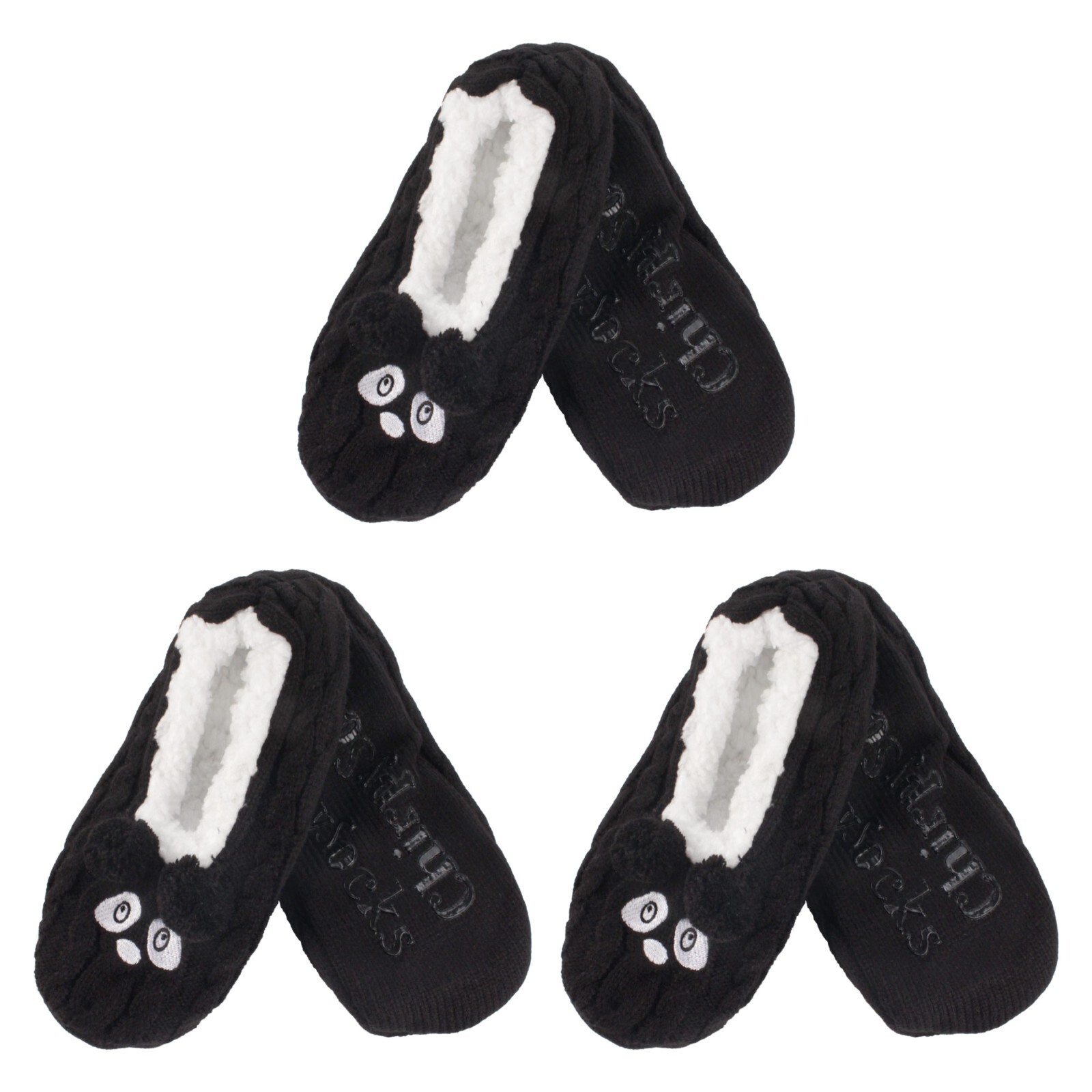 Adult Super Soft Warm Cozy Animal Slippers, 3 Pairs
