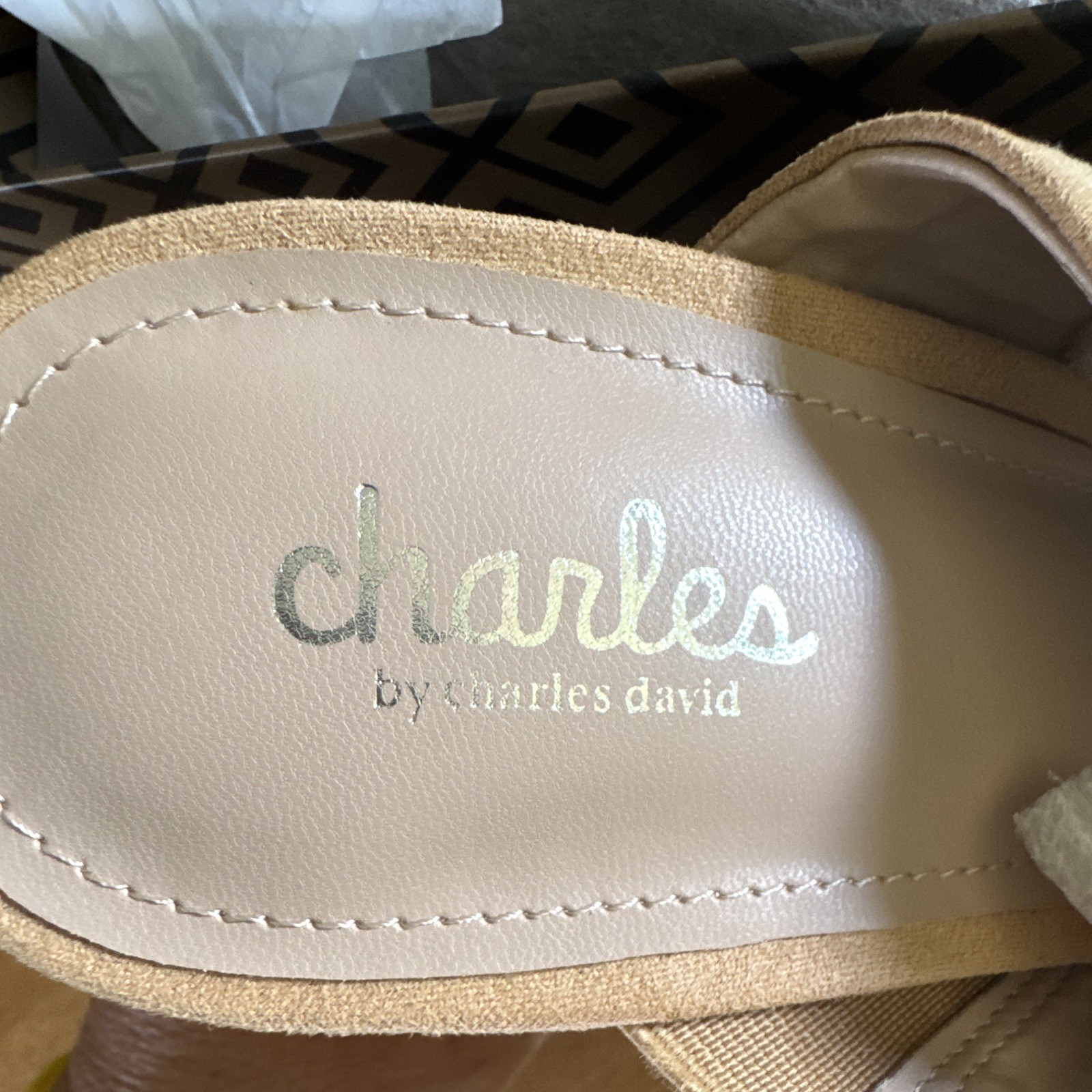 Charles by Charles David Women’s Beige Braided Platform Slide Wedge Sandals 9M